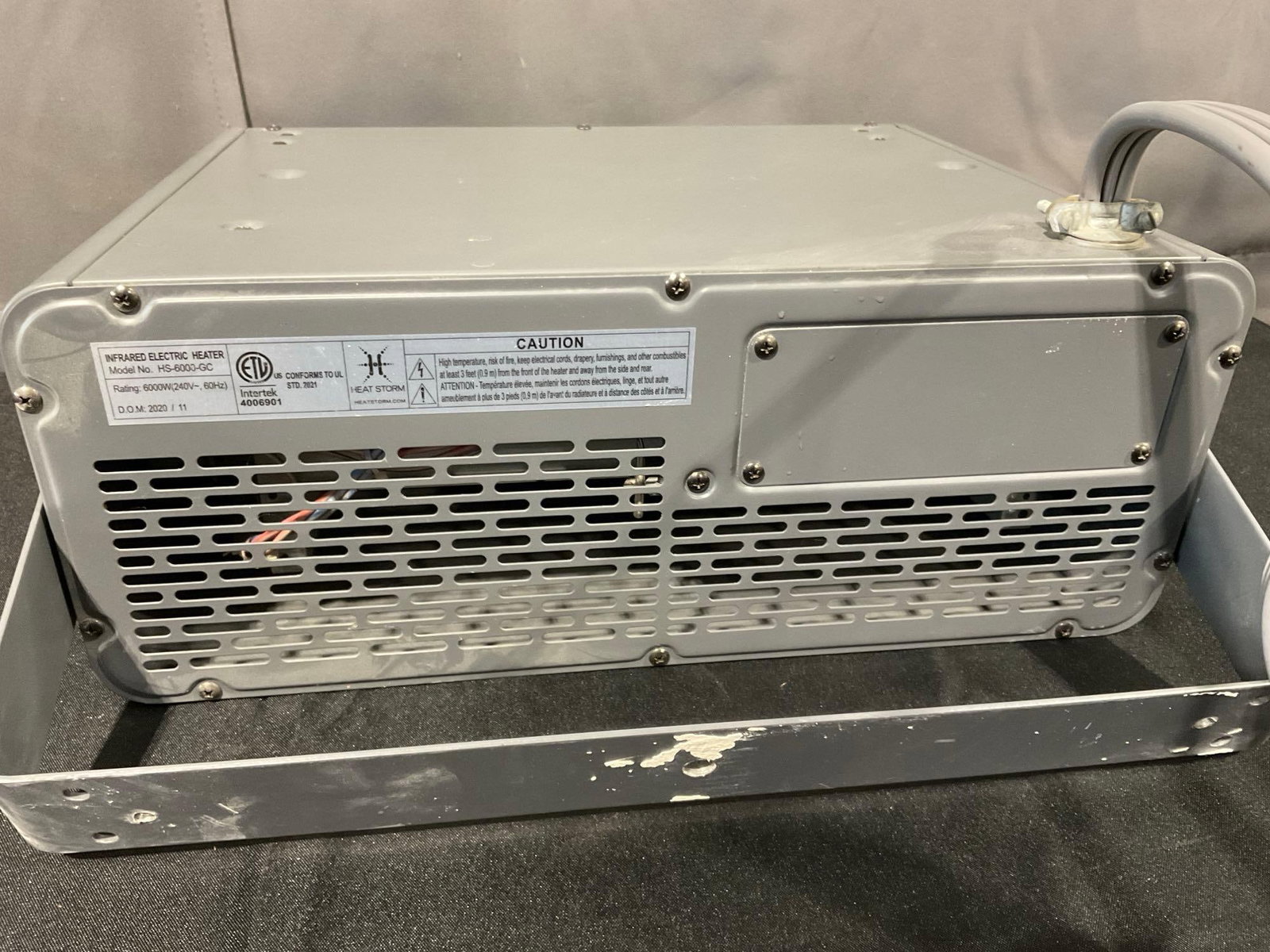 Heat Storm Infrared Electric Heater model no. HS-6000-GC, 240v plug, untested - 4