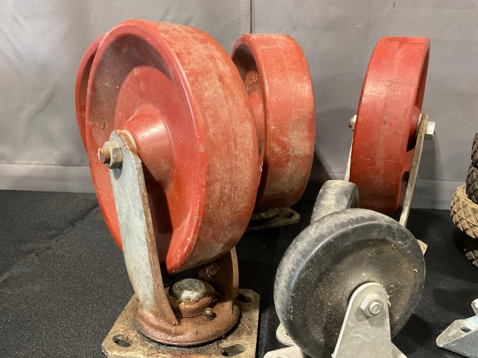 Variety of 4 large Casters, & small casters, & 6 rubber wheels - 2