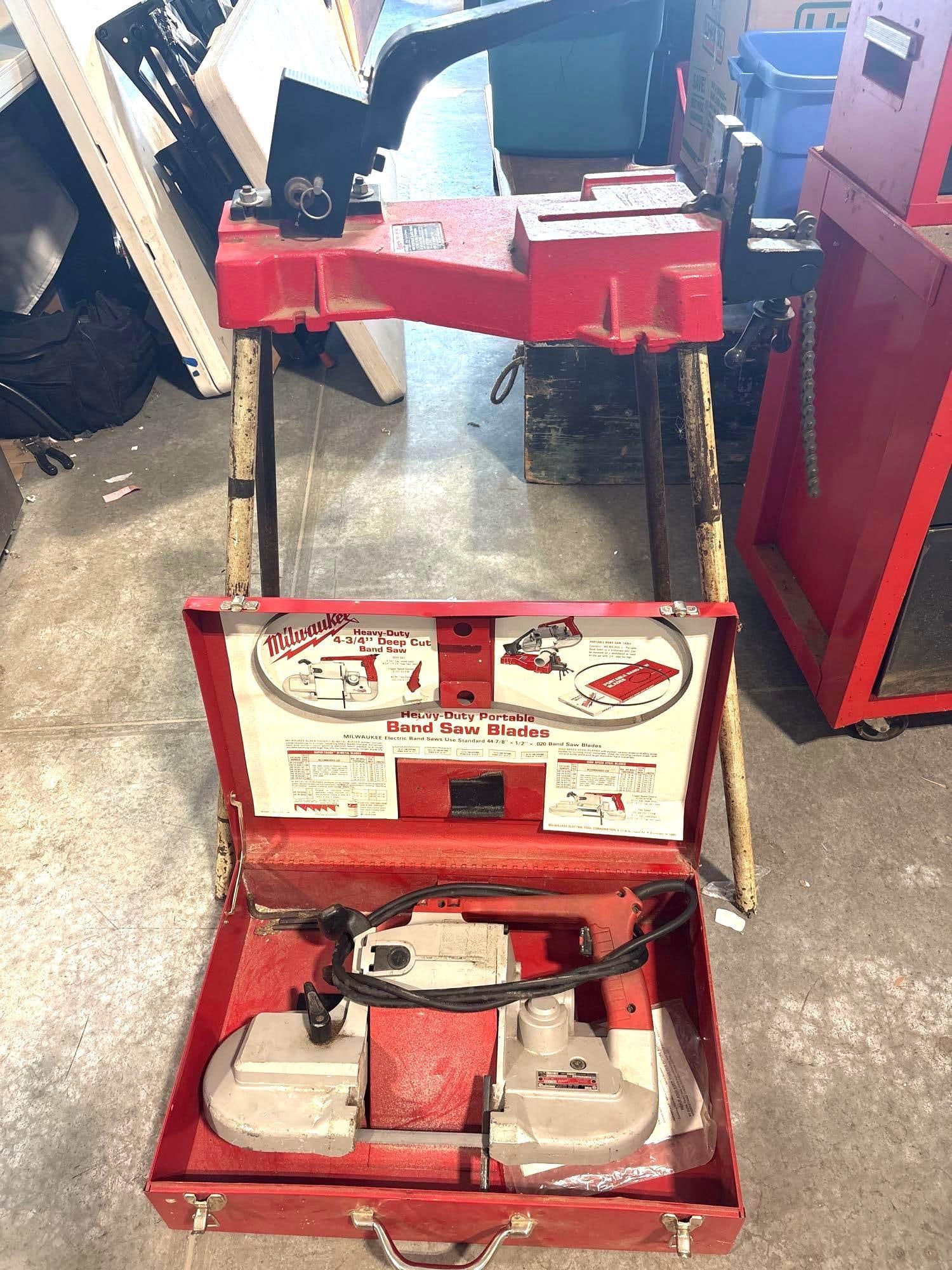 Portable Milwaukee Heavy Duty 4 & 3/4" Deep cut Band Saw w/band saw Table