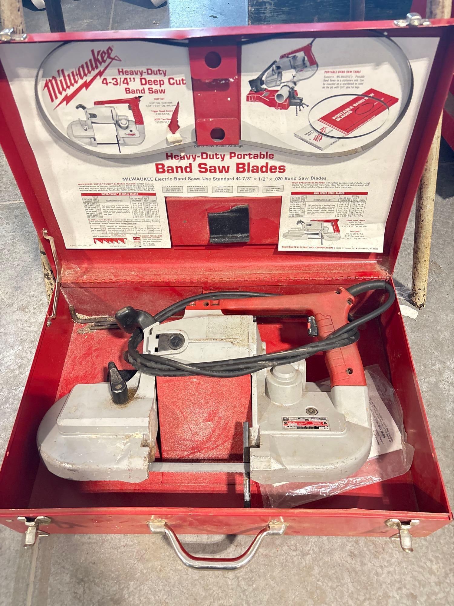 Portable Milwaukee Heavy Duty 4 & 3/4" Deep cut Band Saw w/band saw Table - 2