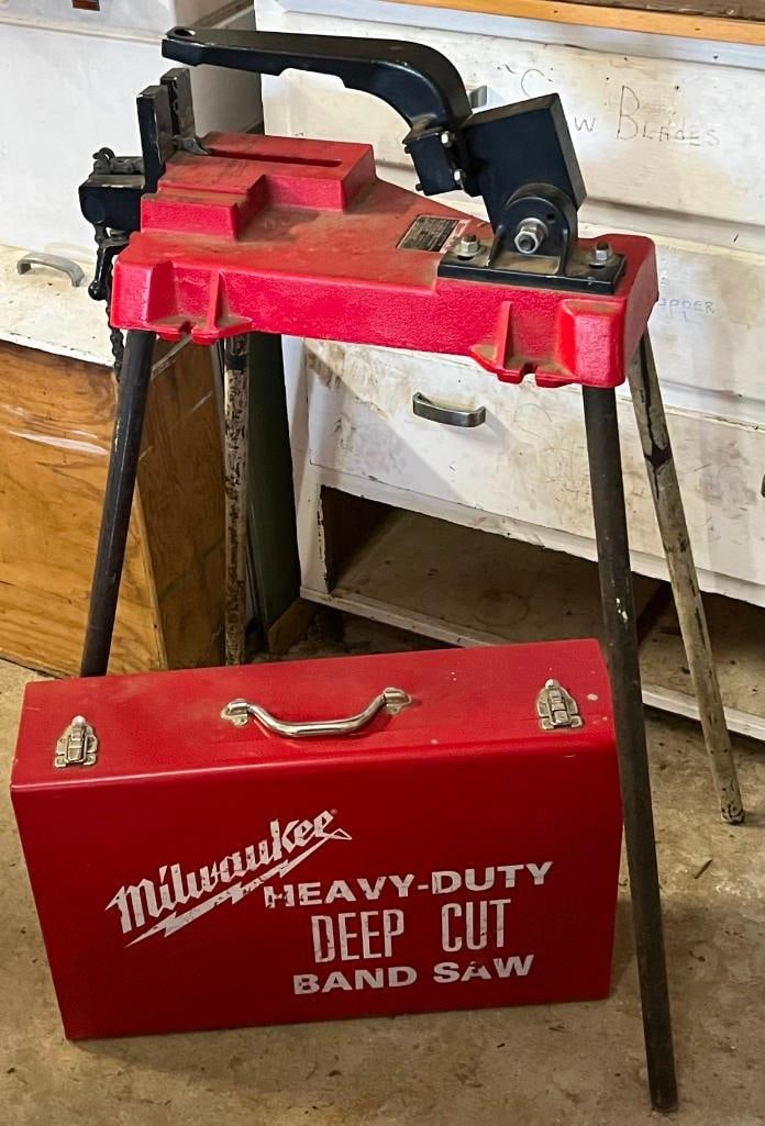 Portable Milwaukee Heavy Duty 4 & 3/4" Deep cut Band Saw w/band saw Table - 3