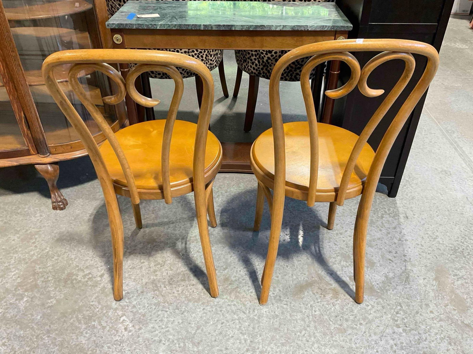 Pair of Vintage Thonet? Bentwood Cafe Chairs w/ Updated Seats? Good Condition. See pics. - 4