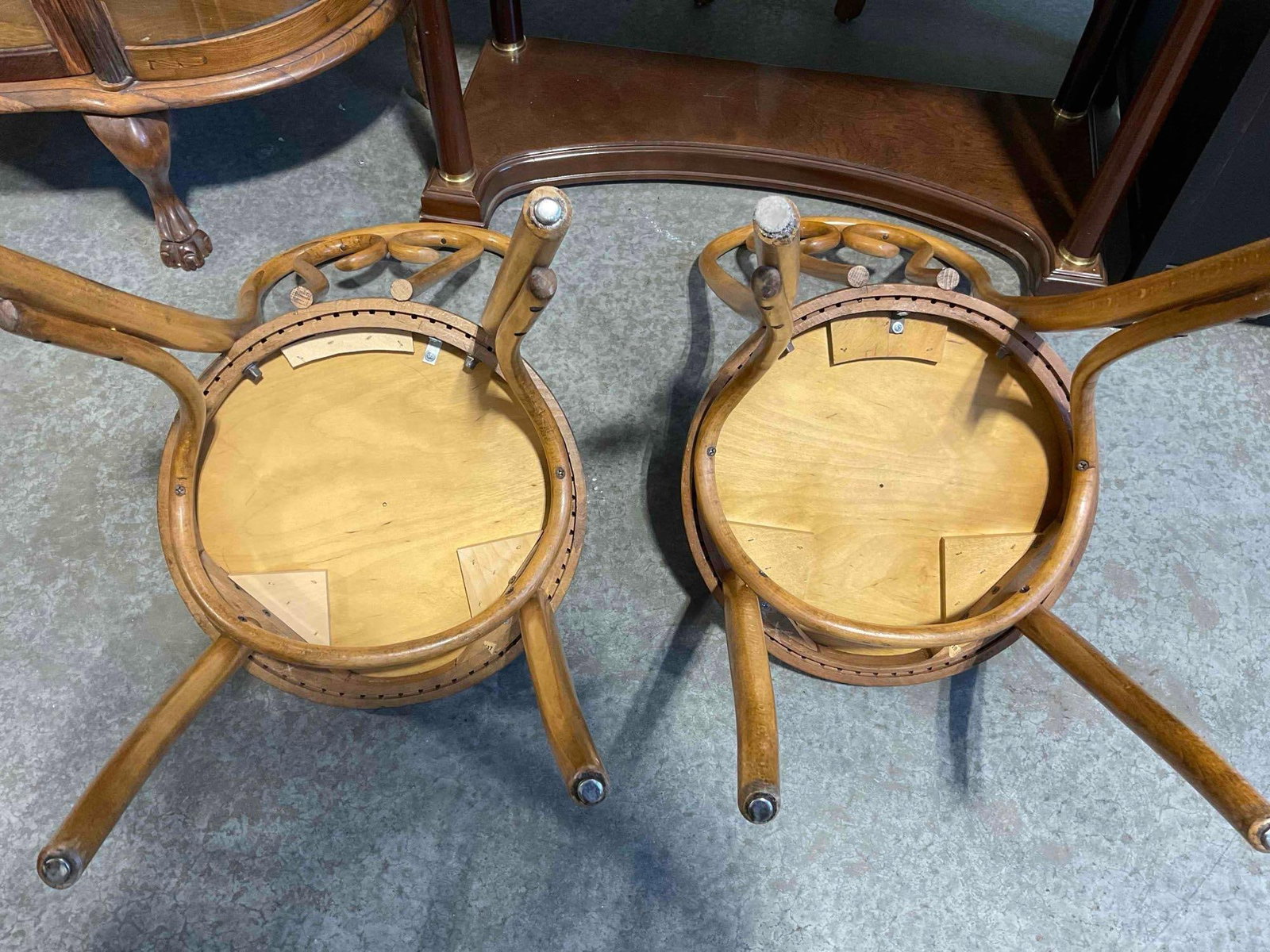 Pair of Vintage Thonet? Bentwood Cafe Chairs w/ Updated Seats? Good Condition. See pics. - 5