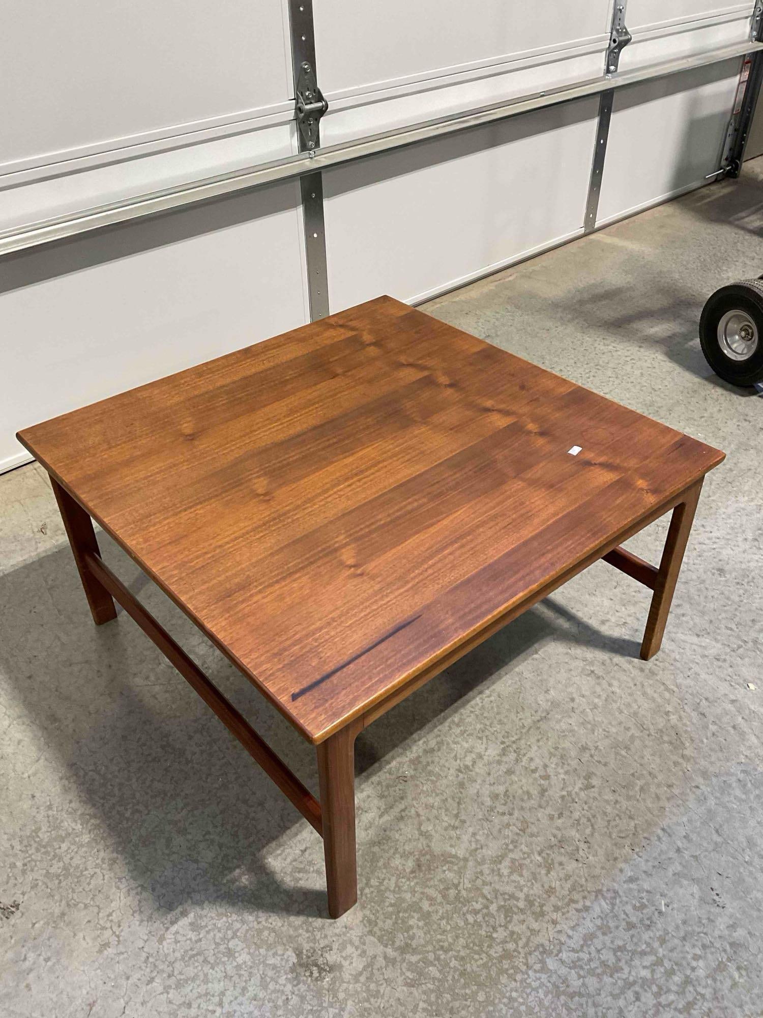 Handsome Vintage DUX Danish Teak Wood Coffee Table. Good Condition. Measures 30" x 30" x 16" - 2