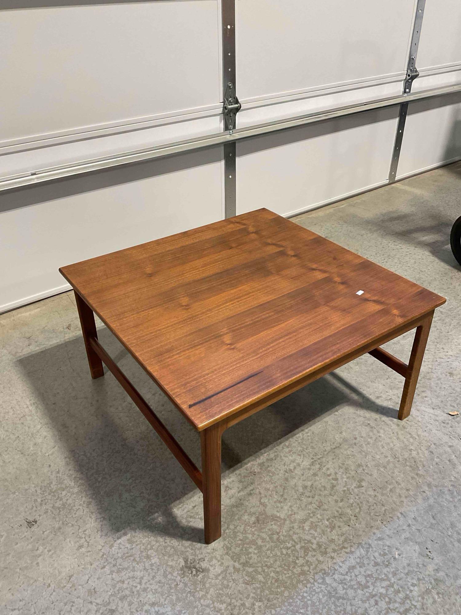 Handsome Vintage DUX Danish Teak Wood Coffee Table. Good Condition. Measures 30" x 30" x 16" - 3
