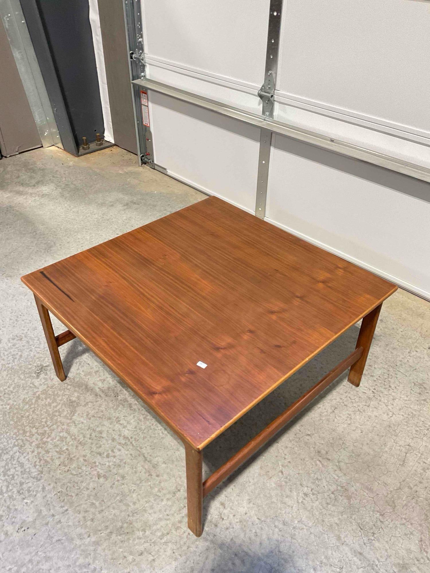 Handsome Vintage DUX Danish Teak Wood Coffee Table. Good Condition. Measures 30" x 30" x 16" - 5