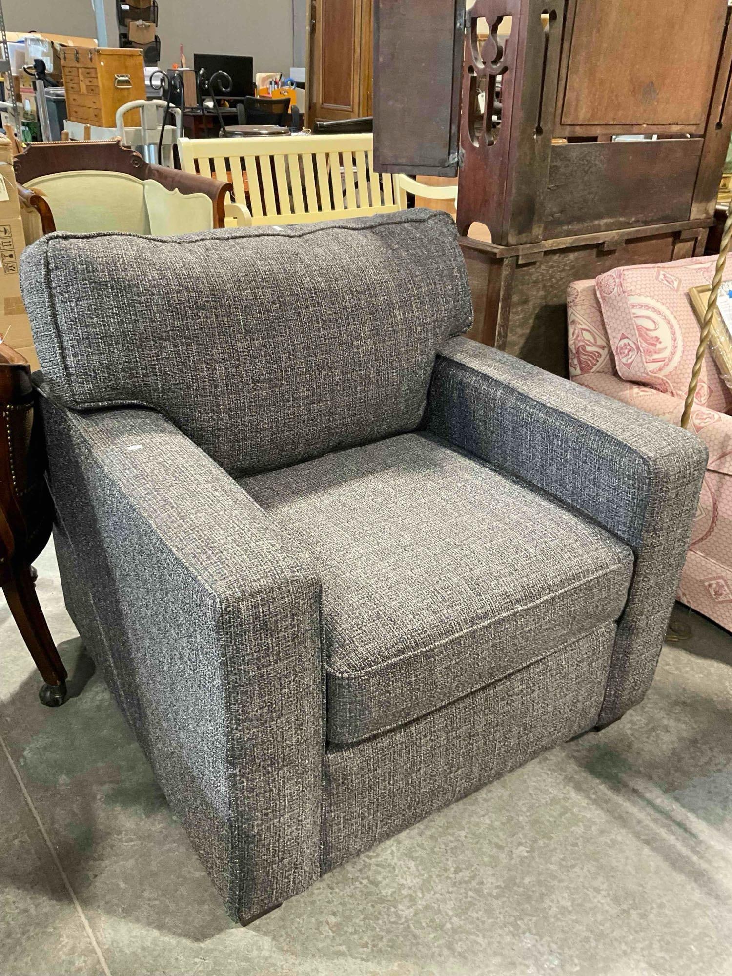 Modern England Inc. Jay Accent Armchair w/ Portofino Jeans Upholstery. Good Condition. See pics. - 3