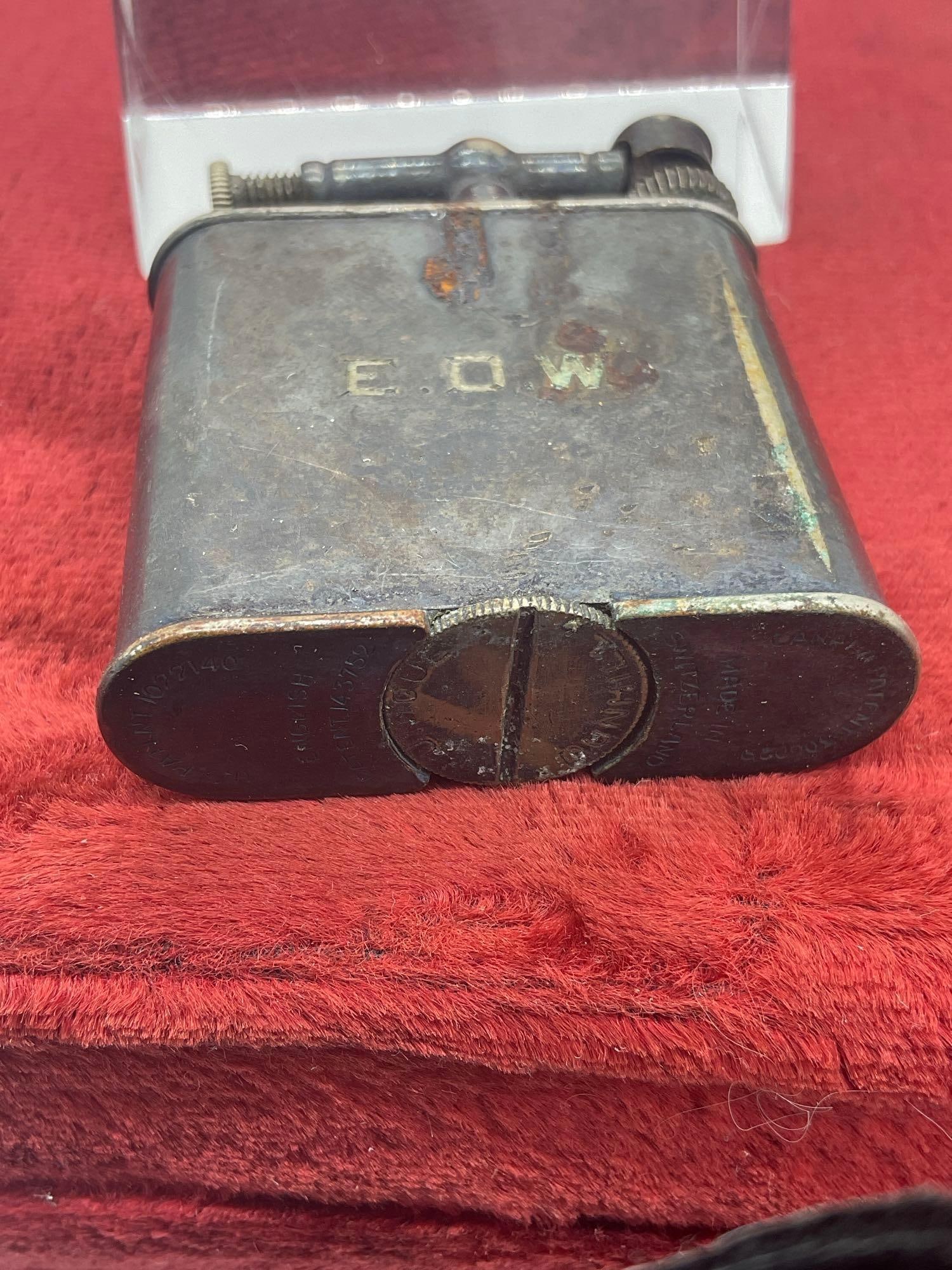 Antique CircA 1920 Dunhill Unique lift Monogrammed Petrol Cigarette Lighter Made In Switzerland - 2