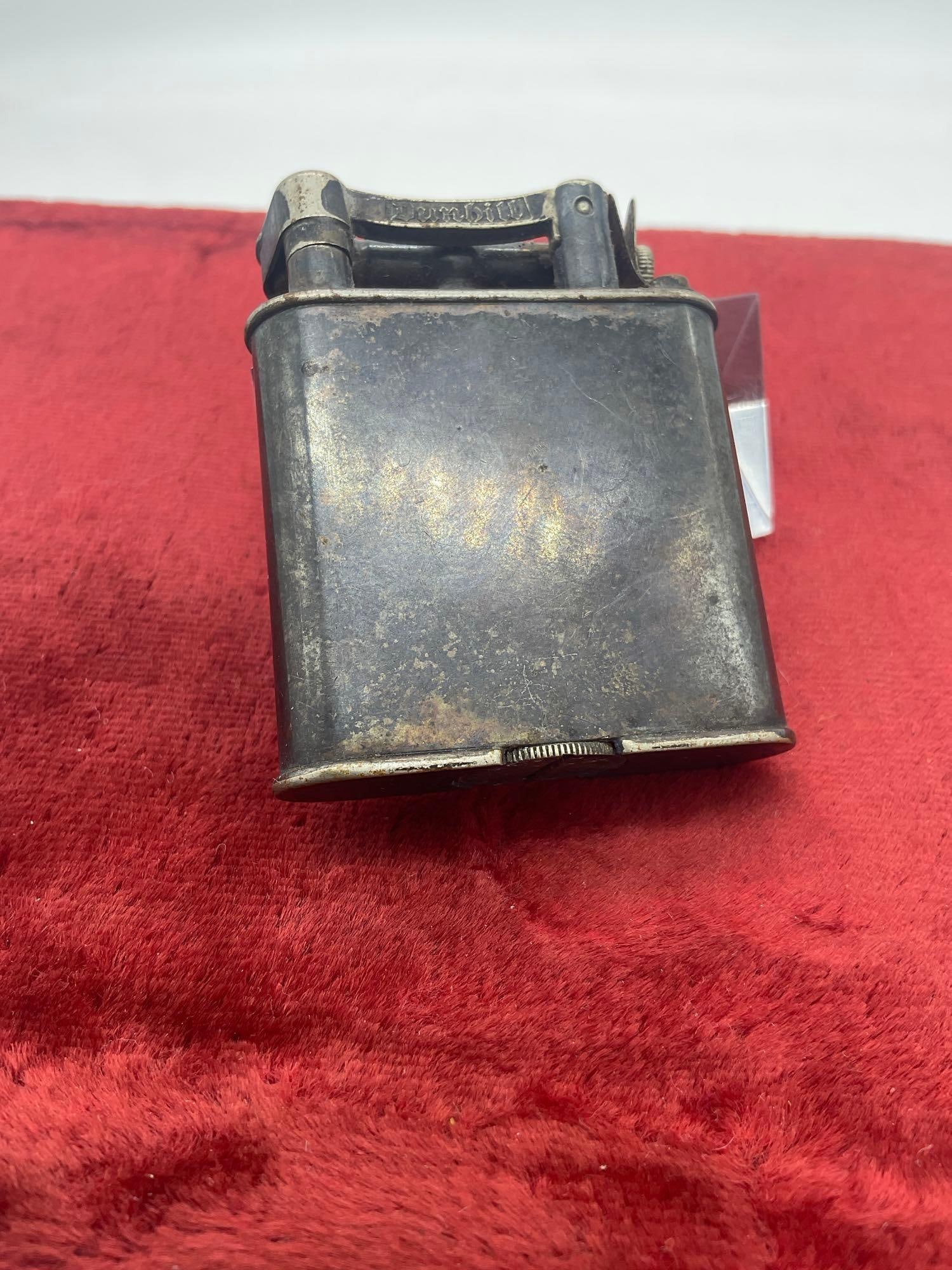 Antique CircA 1920 Dunhill Unique lift Monogrammed Petrol Cigarette Lighter Made In Switzerland - 3