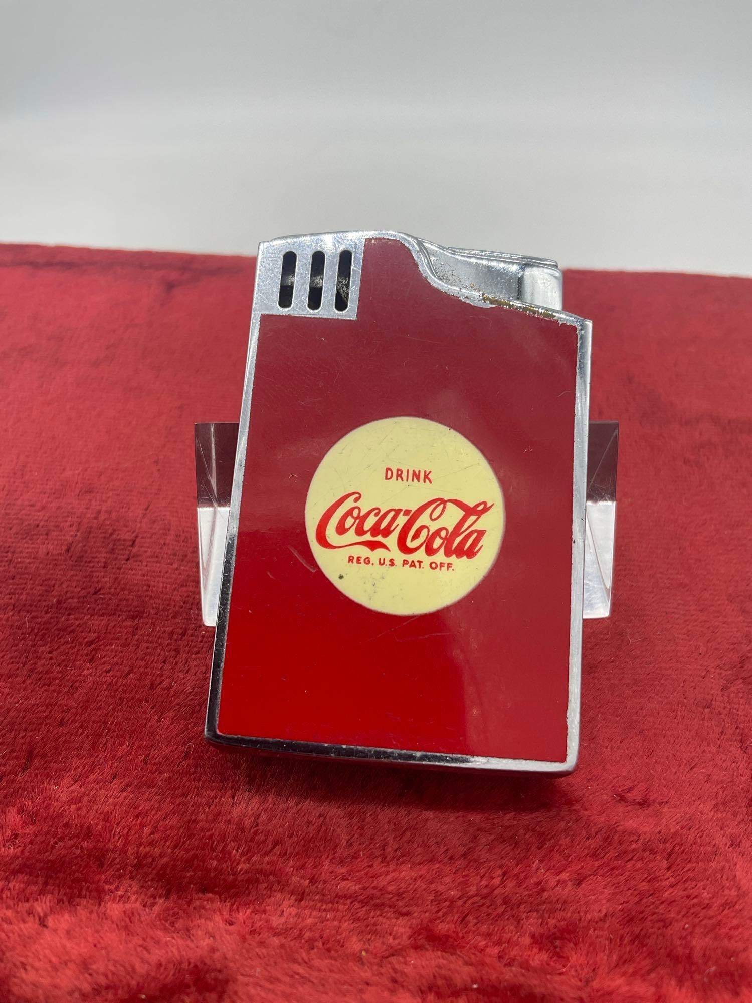 Rare Circa 1950's Blue bird / Hadson Musical Coca Cola Cigarette lighter