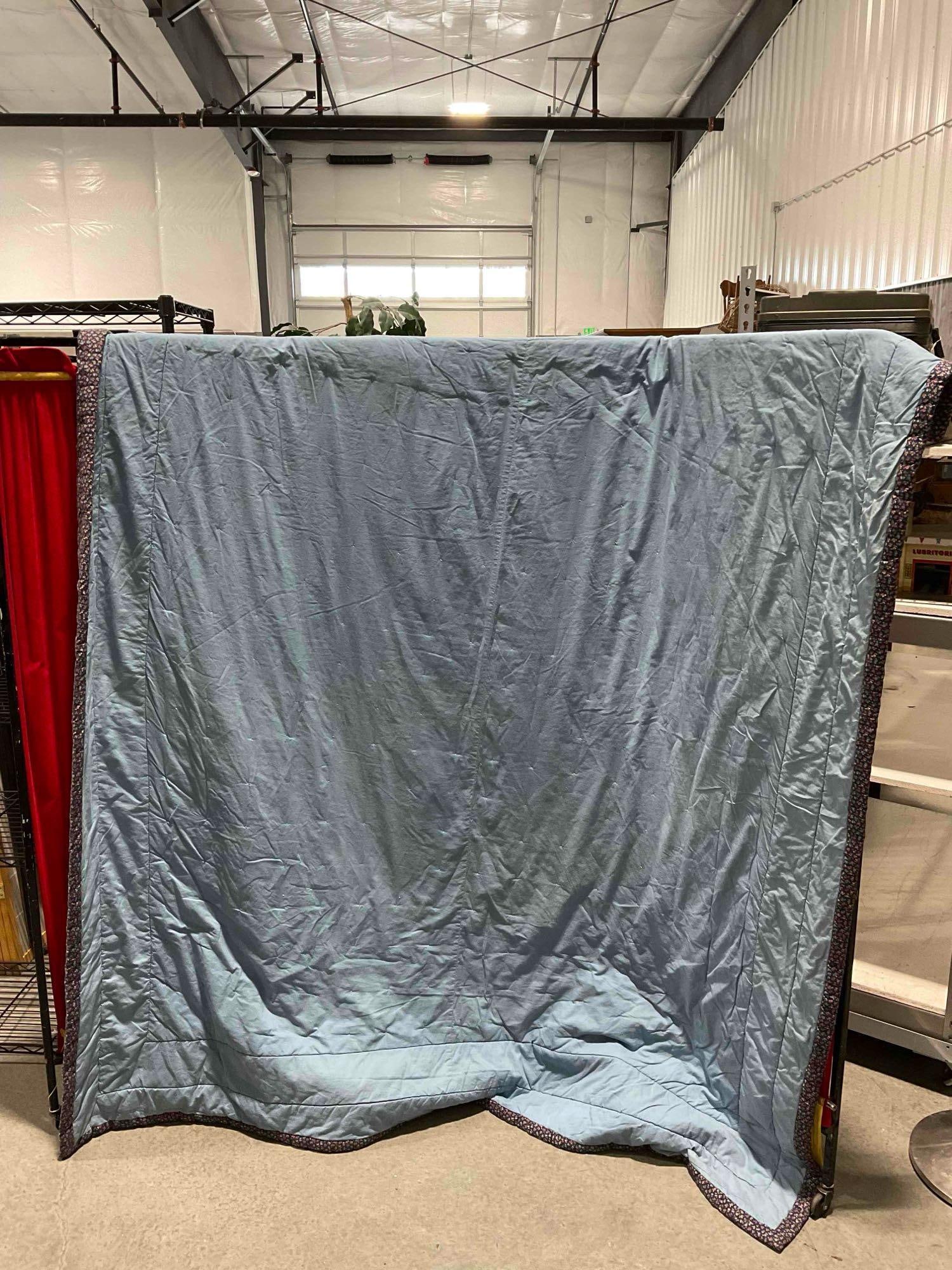 Vintage Multicolor Machine Quilted Patchwork Bedspread Blanket w/ Diamond Pattern. See pics. - 4