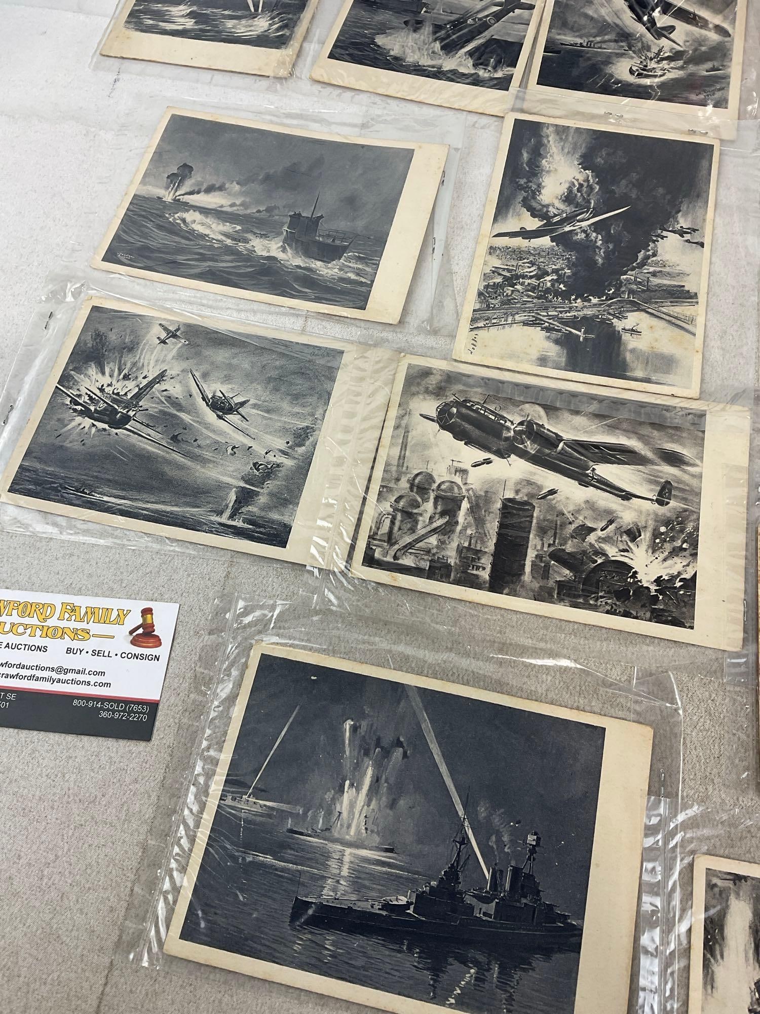 Pair of Vintage Pocket War Comics, Destination Malta & Tough Patrol + 23 WWII Vintage Postcards - 3