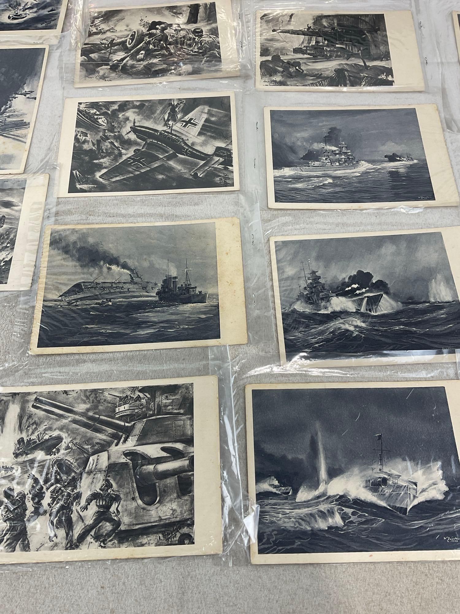 Pair of Vintage Pocket War Comics, Destination Malta & Tough Patrol + 23 WWII Vintage Postcards - 4