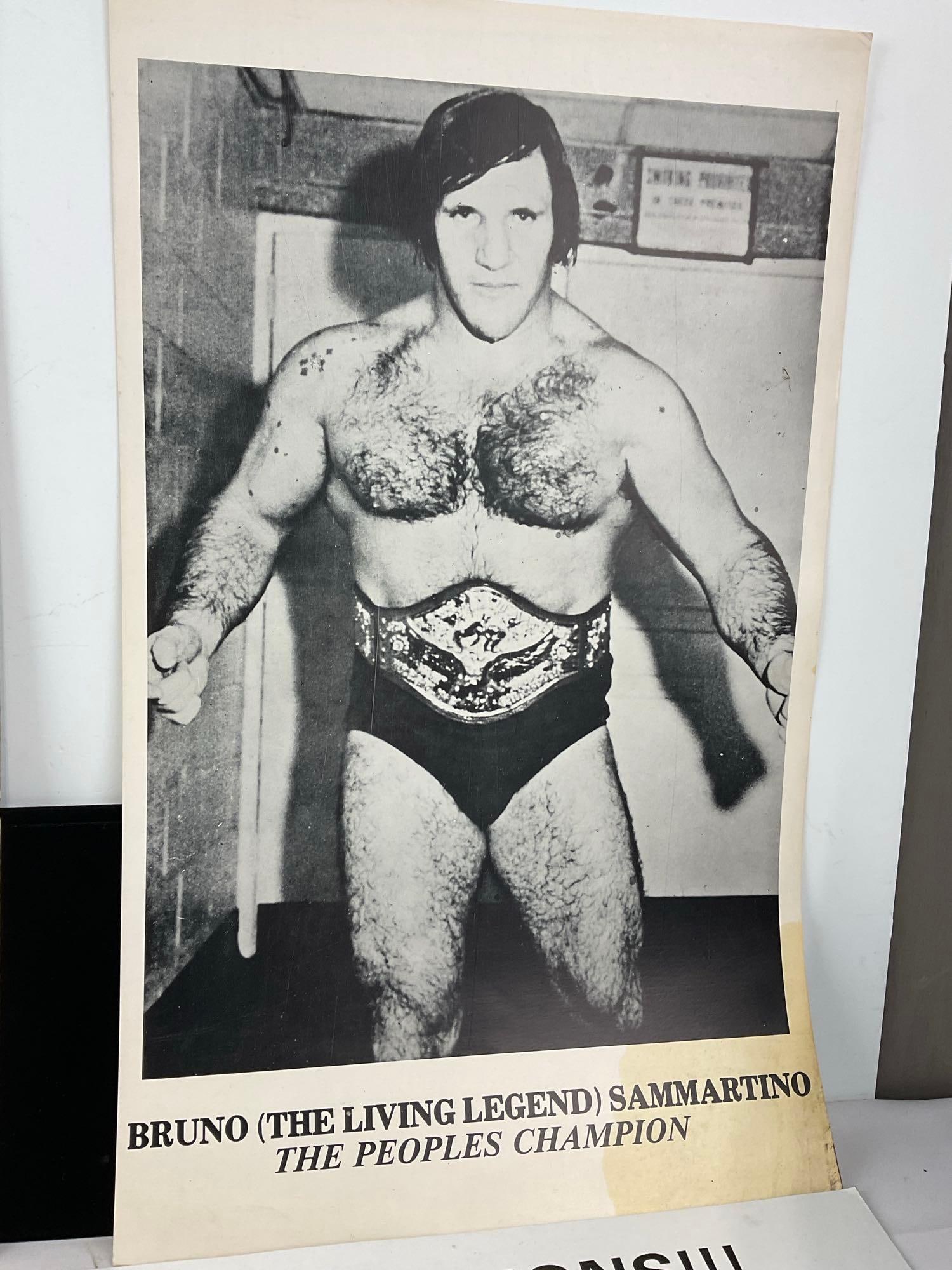 Vintage Professional Wrestling Posters, Hand Printed Bob Backlund, Bruno Sammartino & more - 4