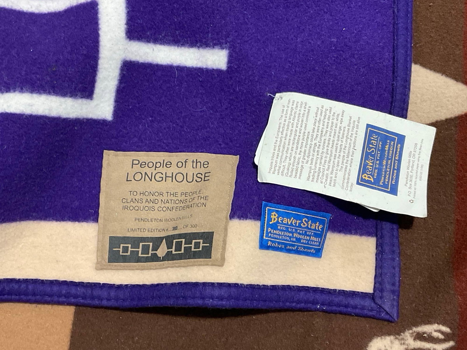 Limited Edition #d 78 of 300, Beaver State Pendleton Blanket, 76x62 w/Tags still on - 4
