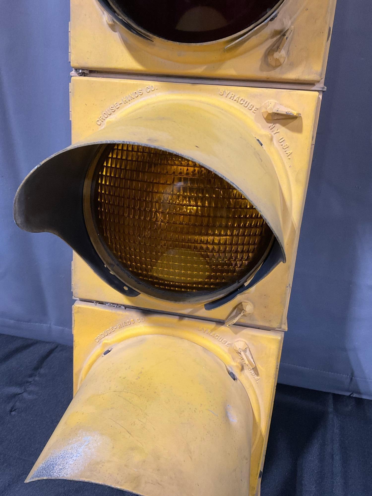 Vintage Crouse-Hinds Co Syracuse NY Traffic Light, 3 Bulb Light, 34x11x14 inches - 3