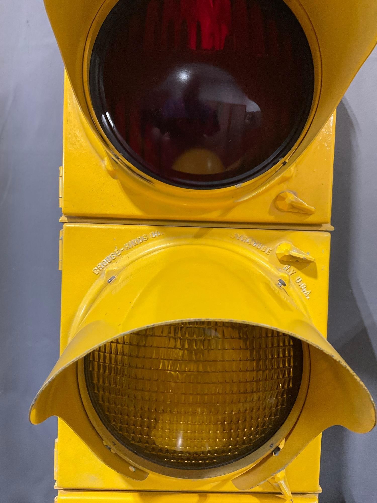 Vintage Crouse-Hinds Co Syracuse NY Traffic Light, 3 Bulb Light, 34x11x14 inches - 3