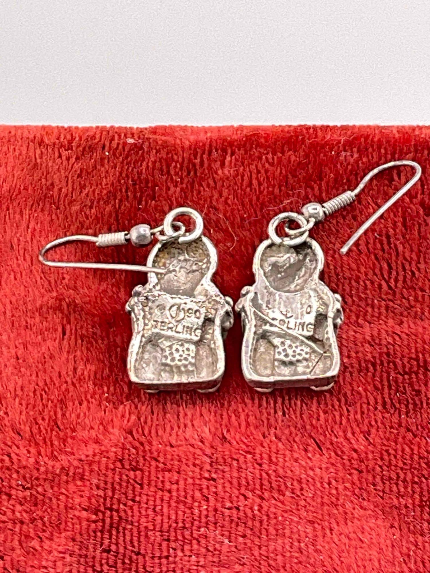Vintage Sterling Silver Carol Felley Drop Earrings w/ Storyteller Design. See pics. - 3