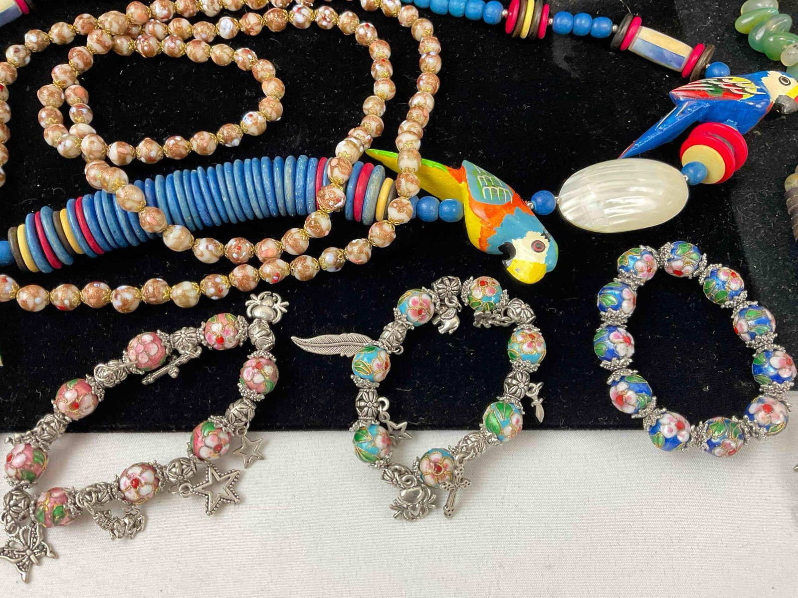 15 pcs Vintage Jewelry Assortment, incl. Cloisonne Glass, Semi Precious Gemstones & More! - 3