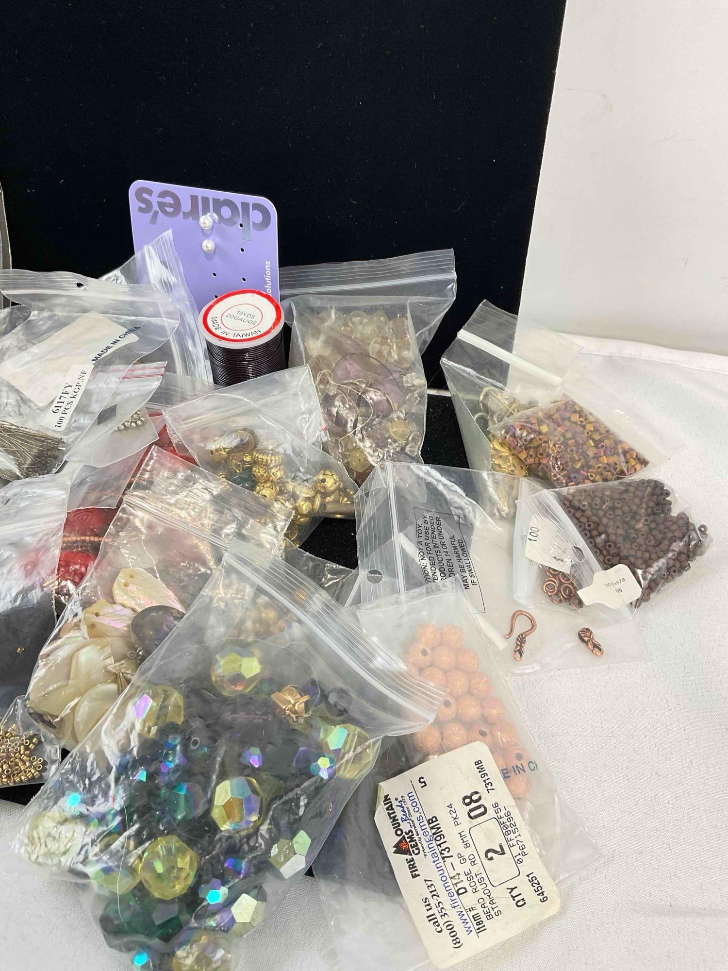 Large Uncounted Assortment of Jewelry Making Supplies, incl. Beads, Findings & More! See pics. - 5