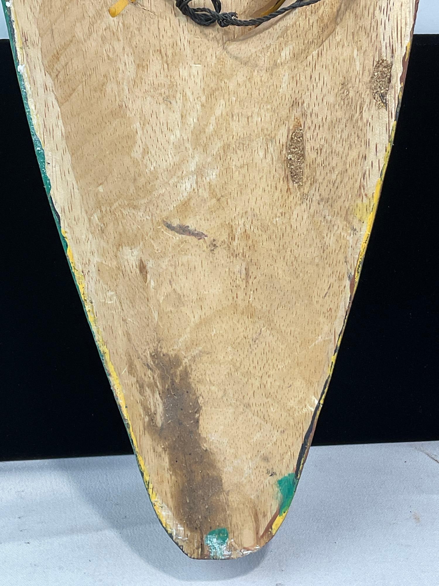 Hand Carved & Brightly Painted mask, Indonesian Style, Thin and Long, 20x8x5 inches - 5
