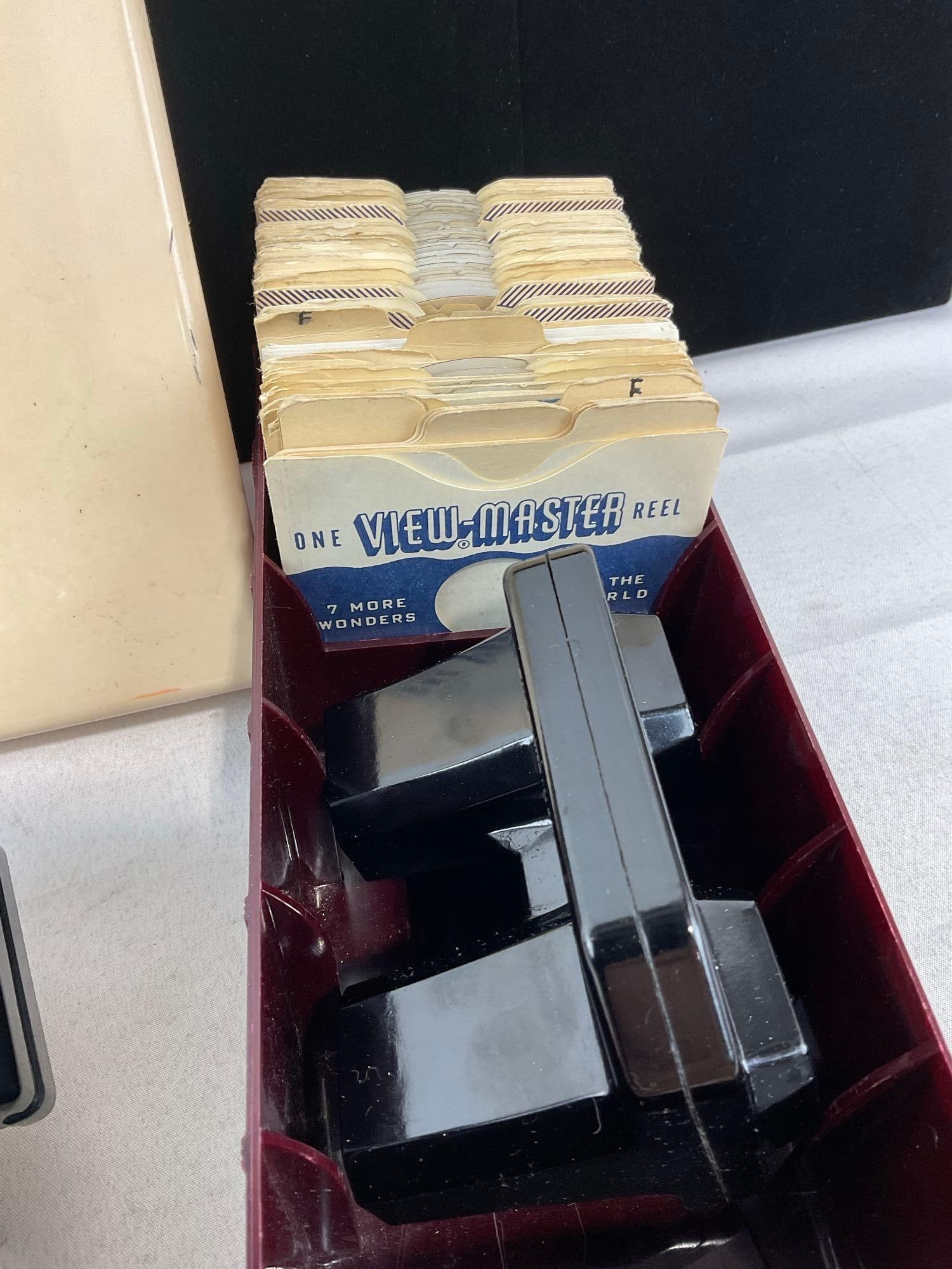 1940s-50s Sawyers View-Master Model-C Bakelite w/Light Attachment in boxes, w/selection of slides - 3