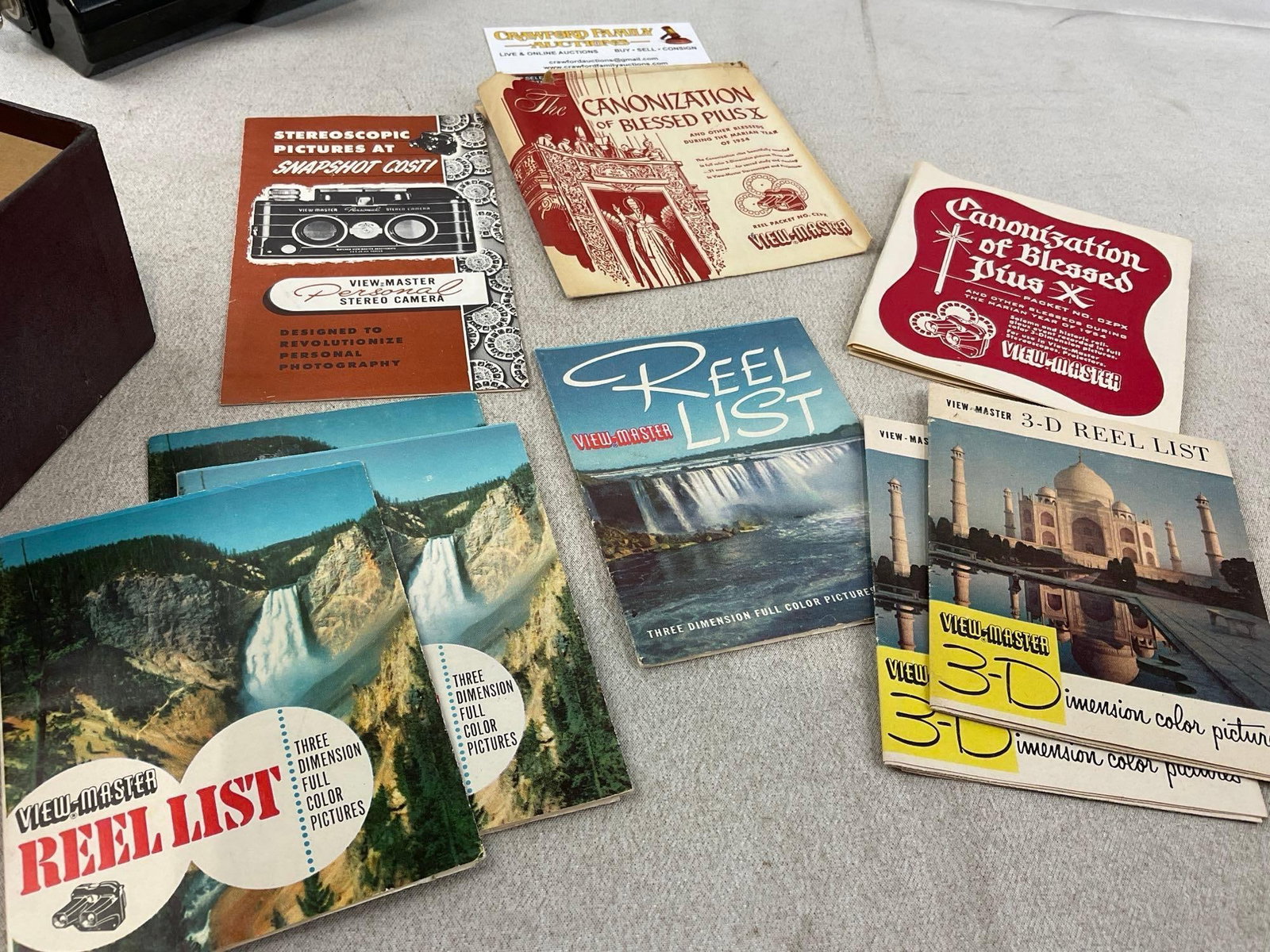 1940s-50s Sawyers View-Master Model-C Bakelite w/Light Attachment in boxes, w/selection of slides - 9