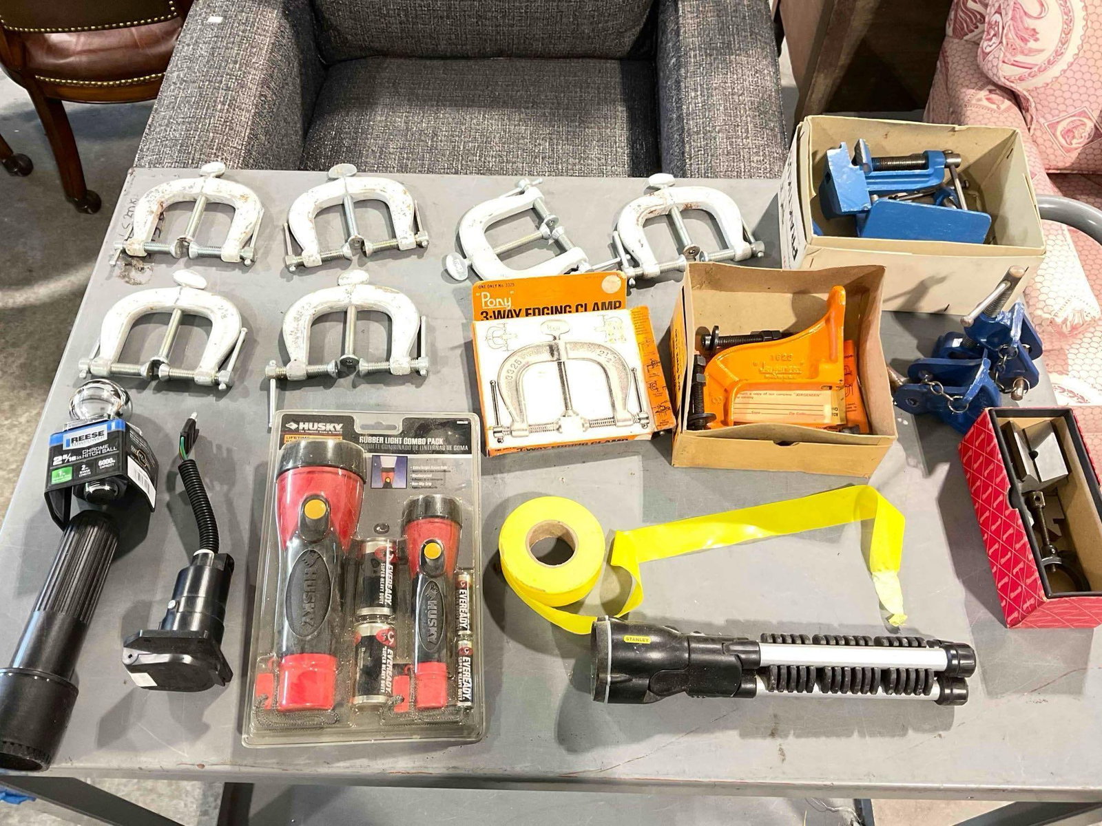 17 pcs Hand Tools & Supplies, incl. PRAKTIKUS Model 66 Clamping Device, Pony Clamps & More!: 17 pcs Hand Tools & Supplies, incl. PRAKTIKUS Model 66 Clamping Device, Pony Clamps & More! Combination of modern and vintage pieces. Have wear indicative of age and use, otherwise looks to be