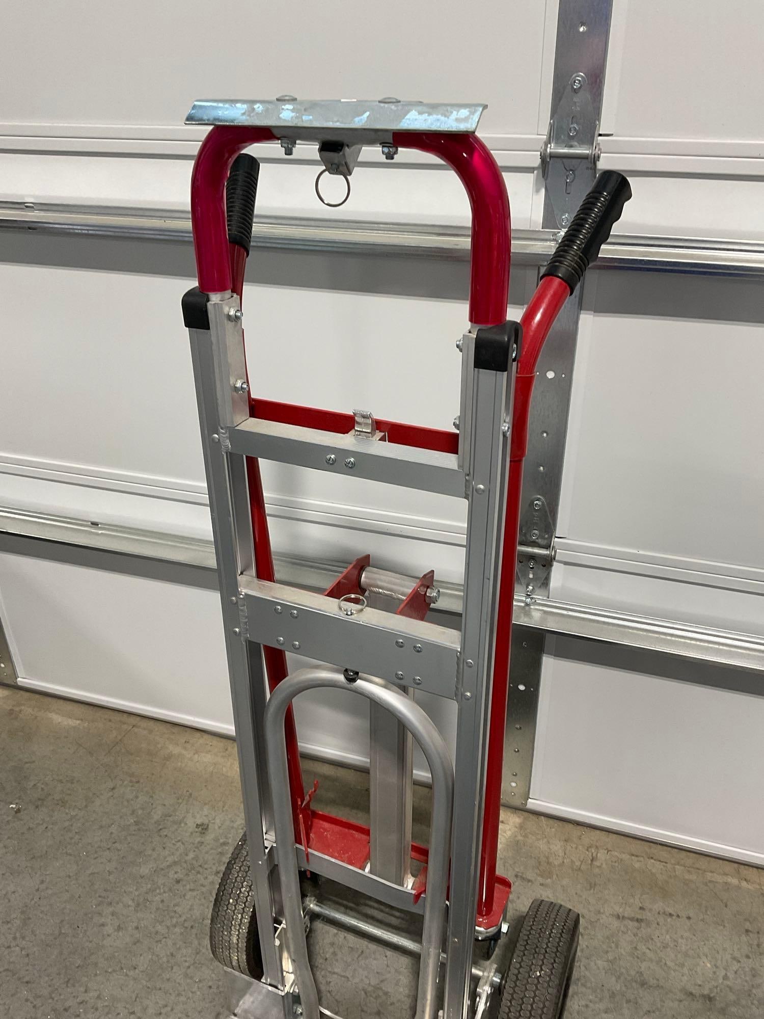 Milwaukee model 60137 1000 lbs Hand Truck Cart, approx 52 inches tall, convertible 4 wheel - 2