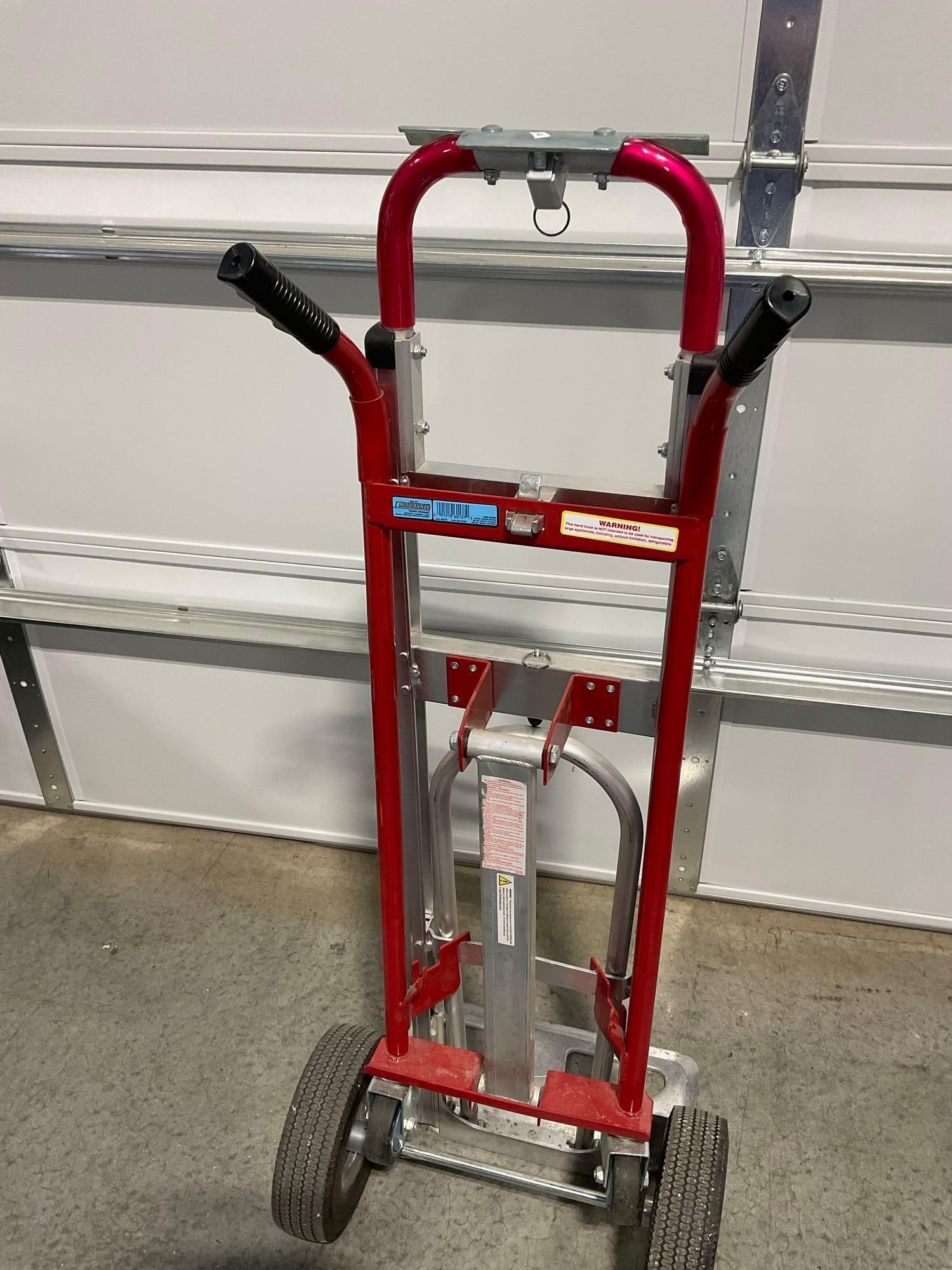 Milwaukee model 60137 1000 lbs Hand Truck Cart, approx 52 inches tall, convertible 4 wheel - 4