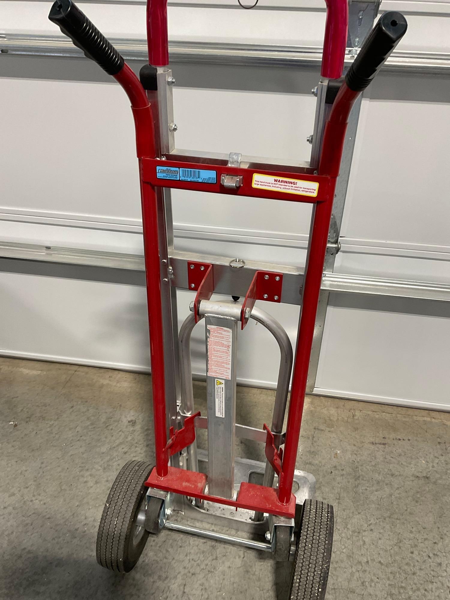 Milwaukee model 60137 1000 lbs Hand Truck Cart, approx 52 inches tall, convertible 4 wheel - 6