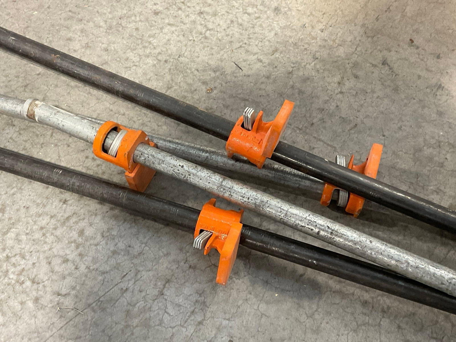 4 Pony Pipe Clamps w/Cast Iron Fixtures, Steel Pipes, 64h x 9w x 9d inches - 2