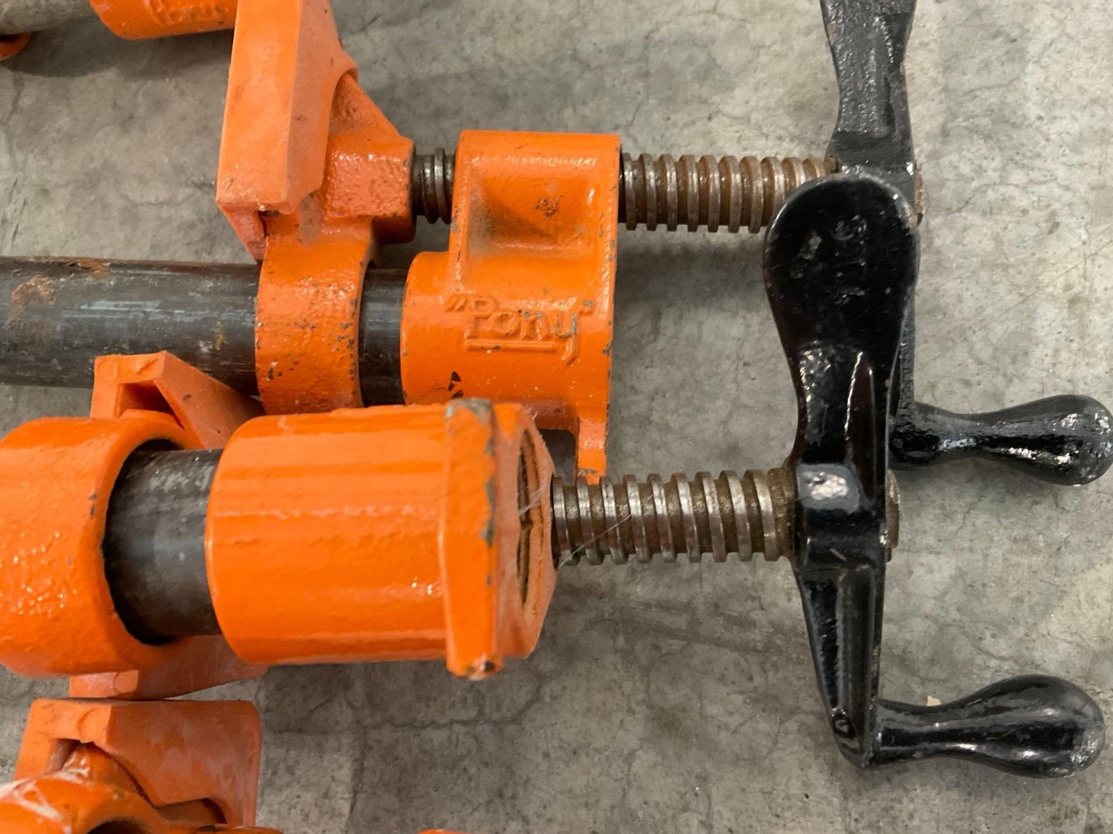 4 Pony Pipe Clamps w/Cast Iron Fixtures, Steel Pipes, 64h x 9w x 9d inches - 4