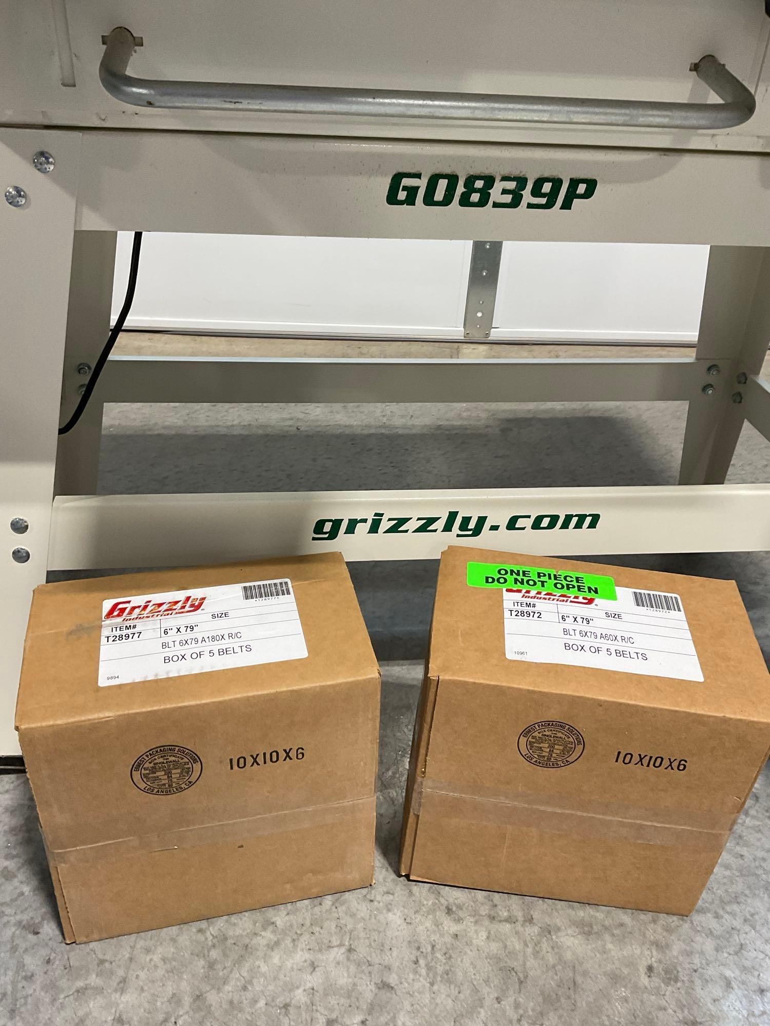 Grizzly Model G0839P Polar Bear Series 6 x 79 inch edge sander, w/more belts, 42x50x25 inches - 2