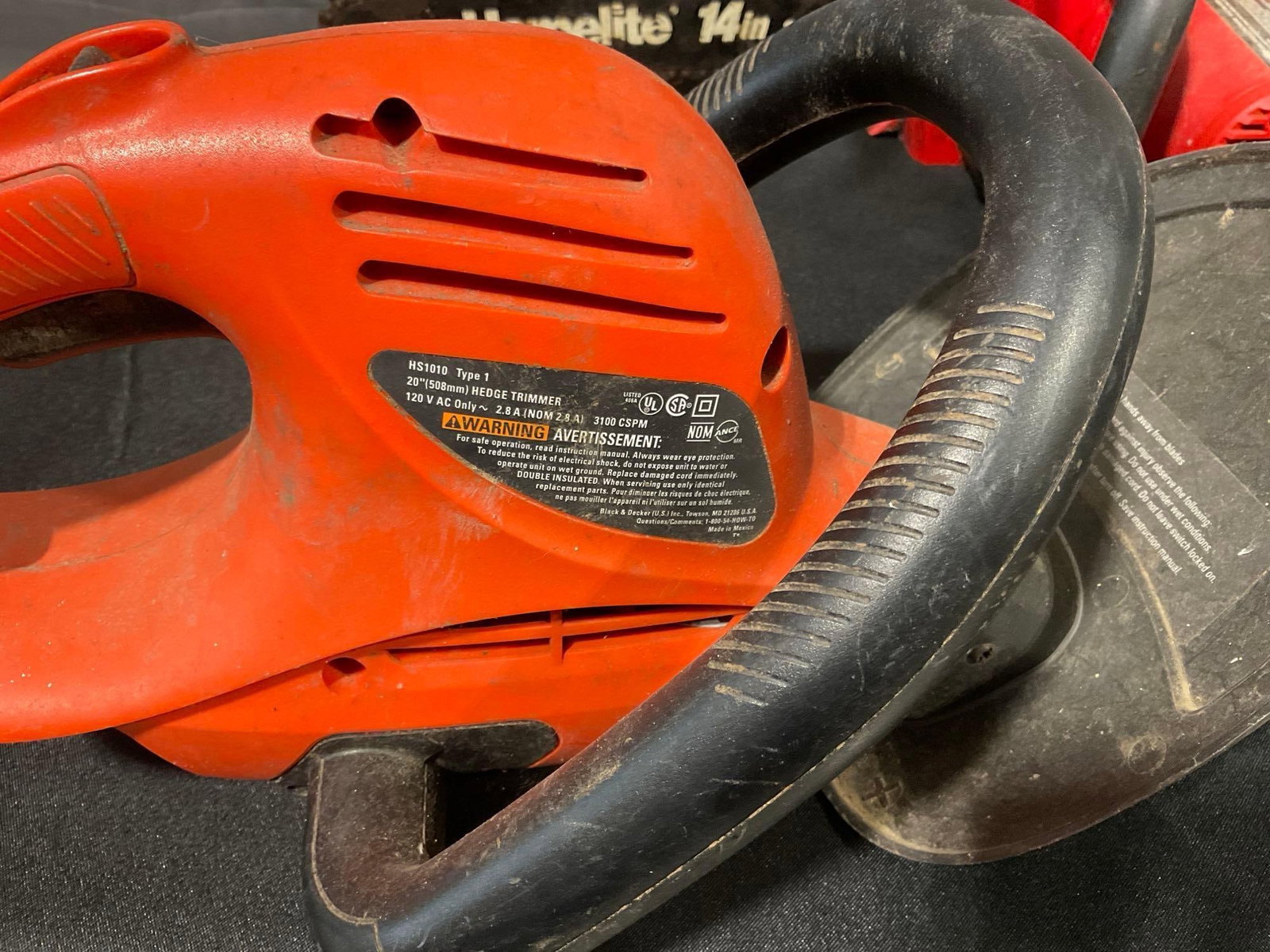 Homelite 14 inch Chainsaw & Black & Decker Hedgehog, both electric, used previously - 3