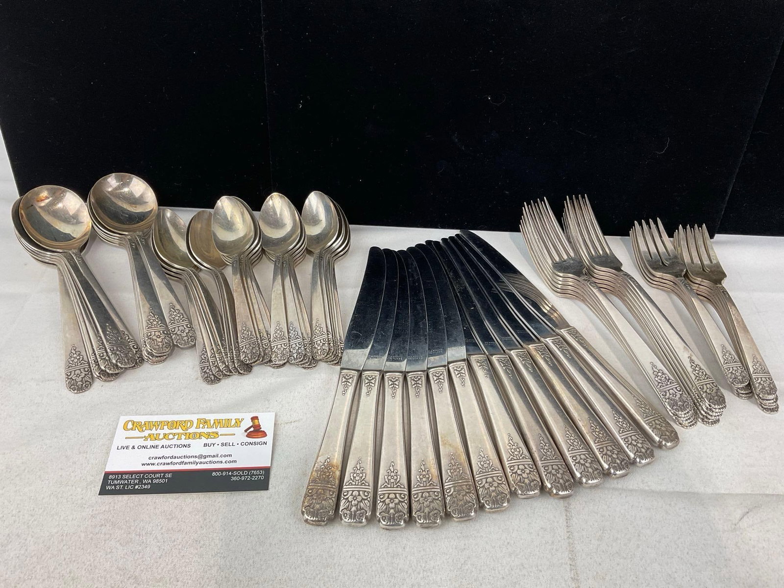 Set of Silver Plated Flatware, Early 20th Century WM A. Rodgers A1 Plus, approx 72 pieces