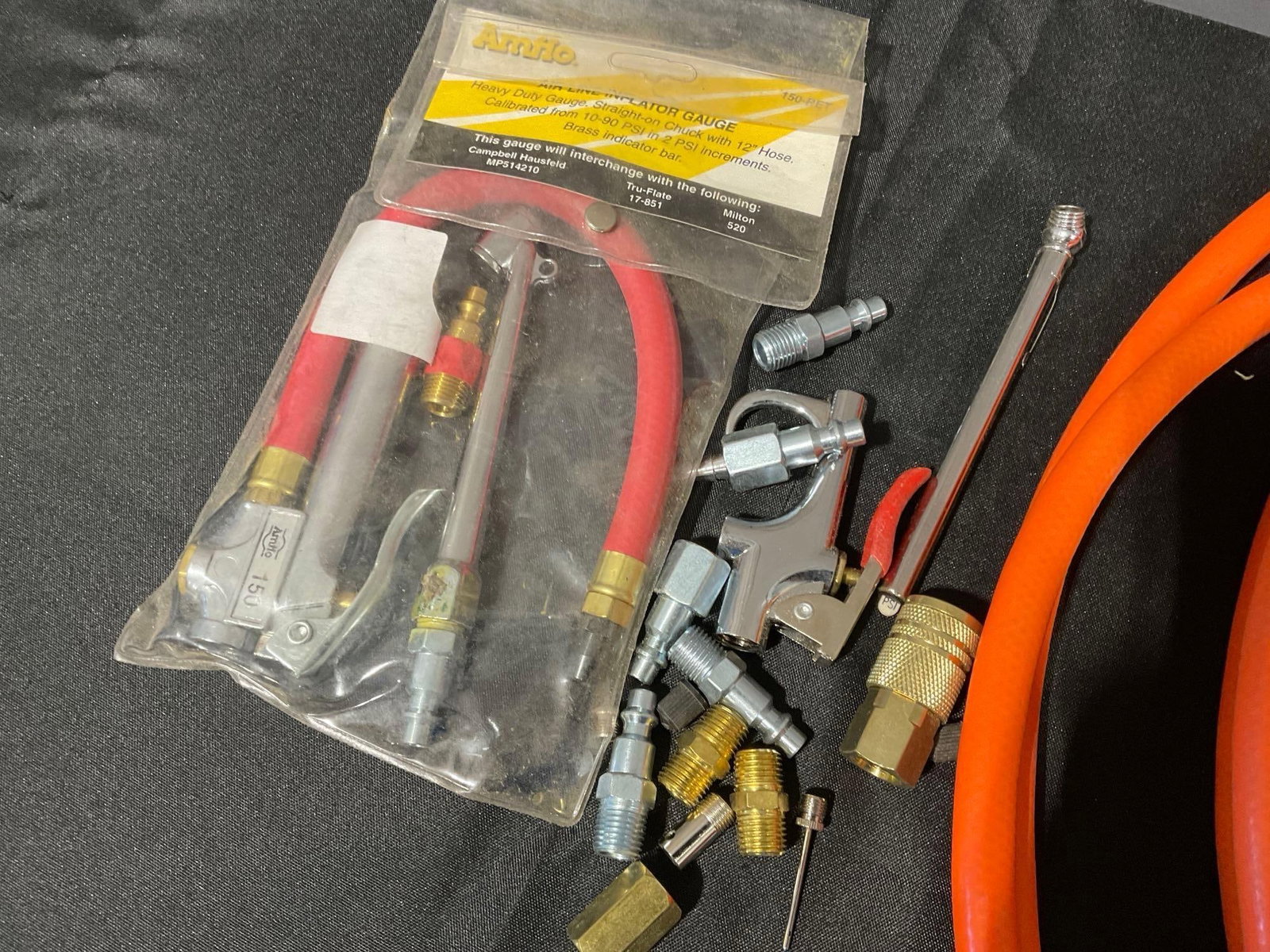 100ft Air Compressor Hose 1400 psi capacity, w/nozzles & connectors - 2