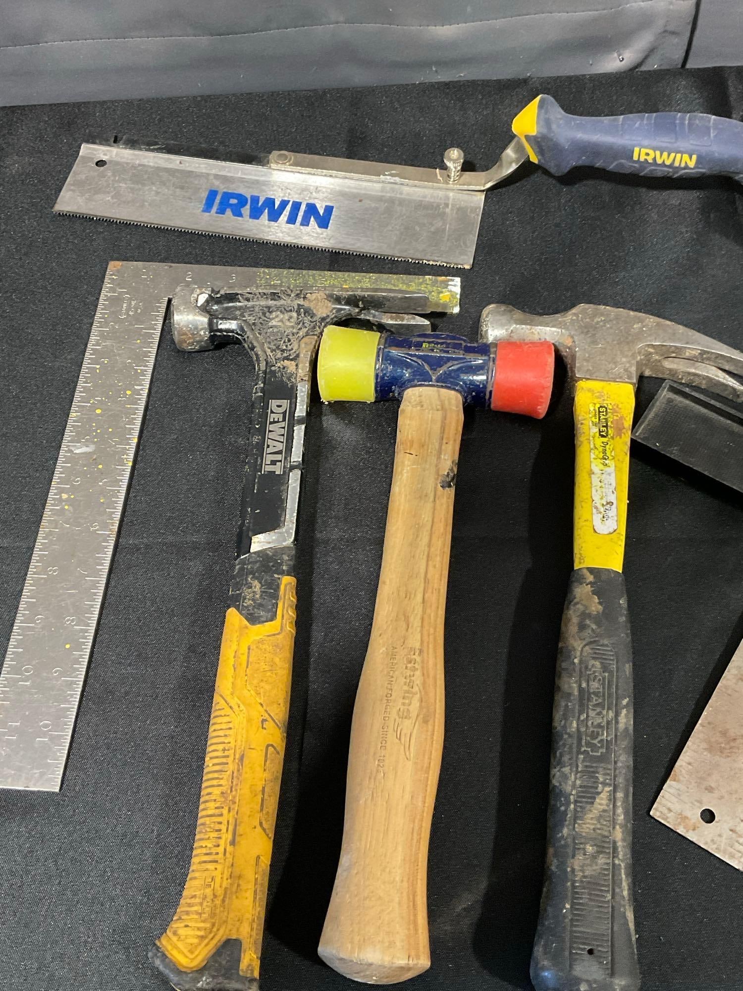 Variety of Tools, Hammers, Squares, Tapes, Jointing Biscuits, Saw & more - 2