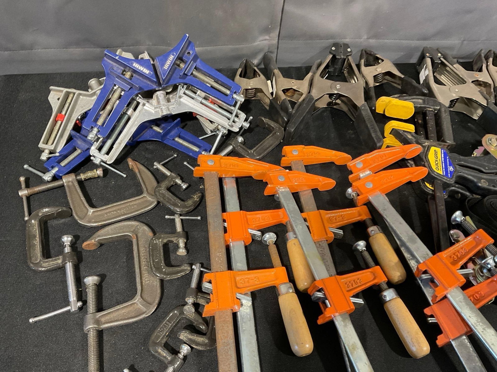 Large Selection of Clamps, Woodworking C style, Irwin quick-grip Bar Style, & Spring Clamps - 2