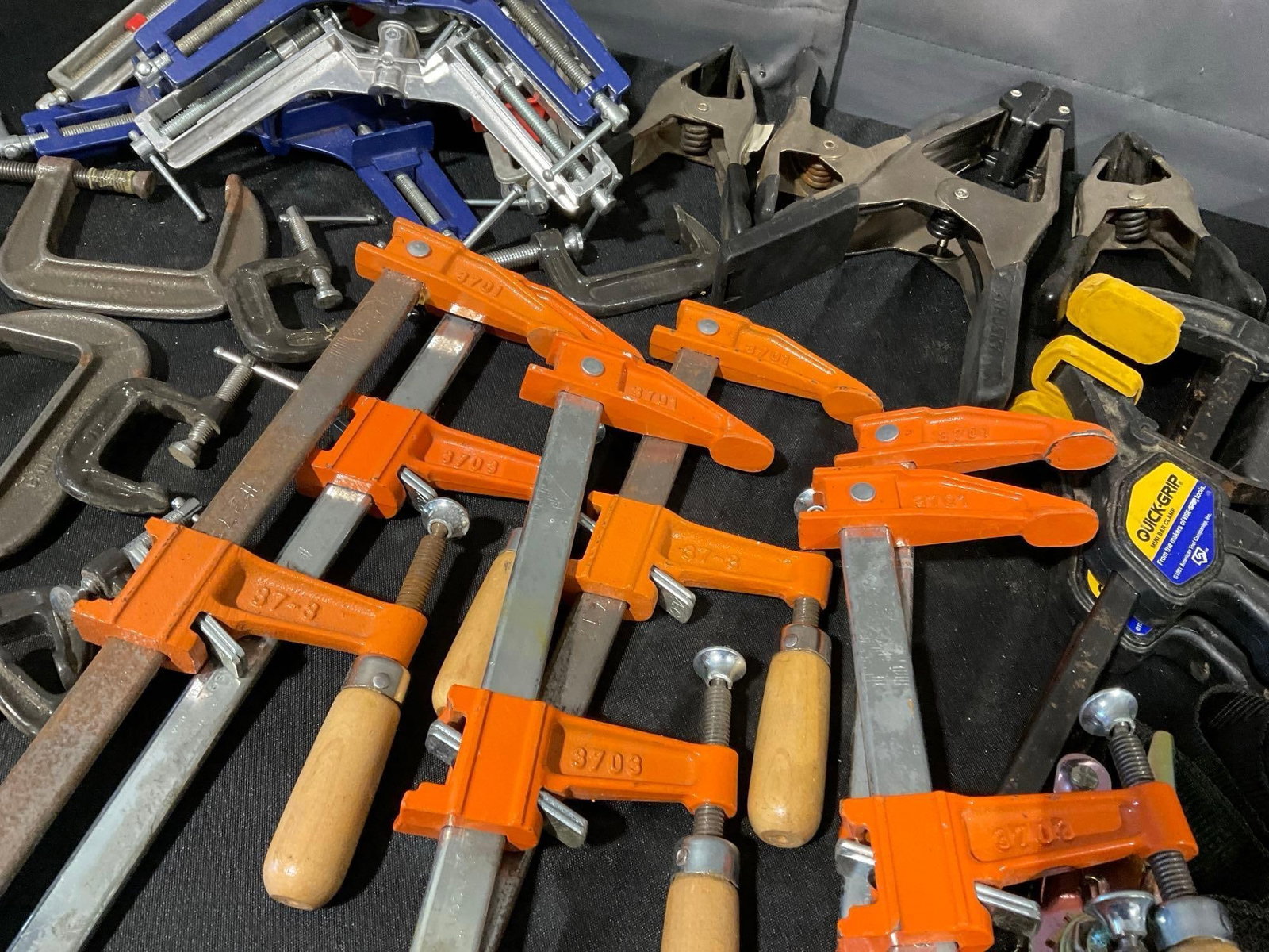 Large Selection of Clamps, Woodworking C style, Irwin quick-grip Bar Style, & Spring Clamps - 5