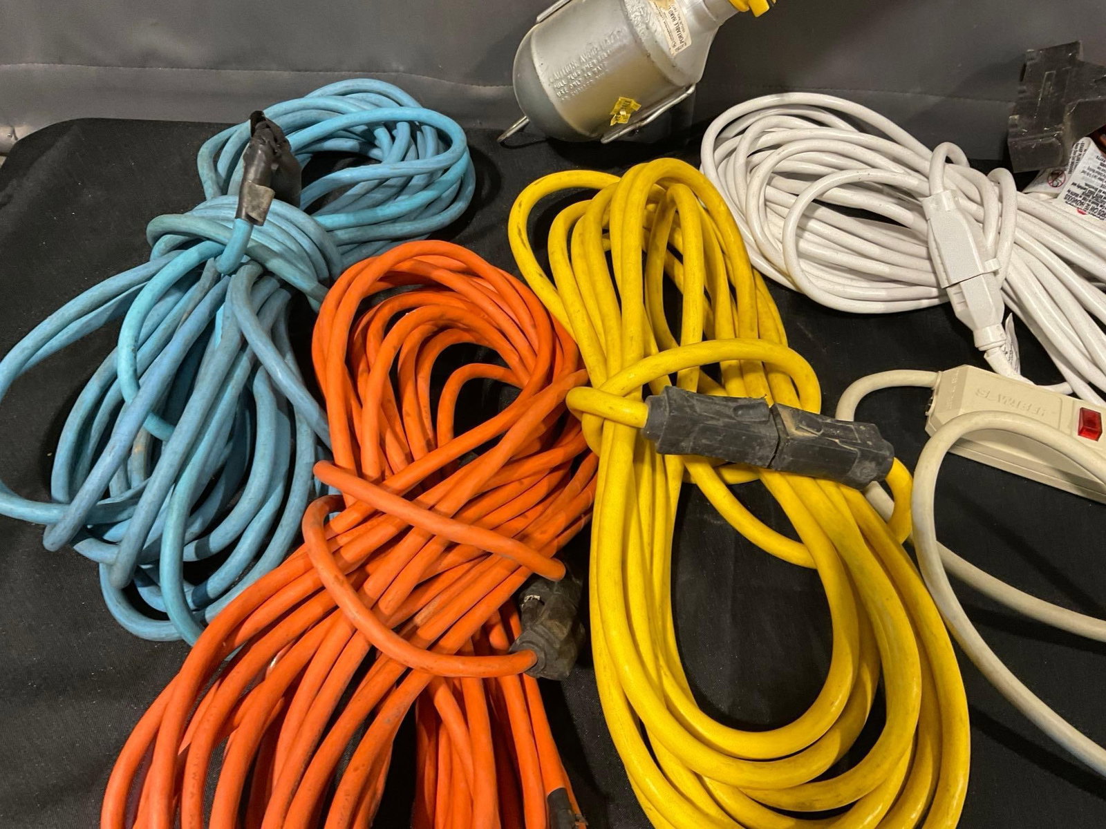 Collection of 5 Extension Cords, Work Light, Surge Protector, Splitter & more - 4