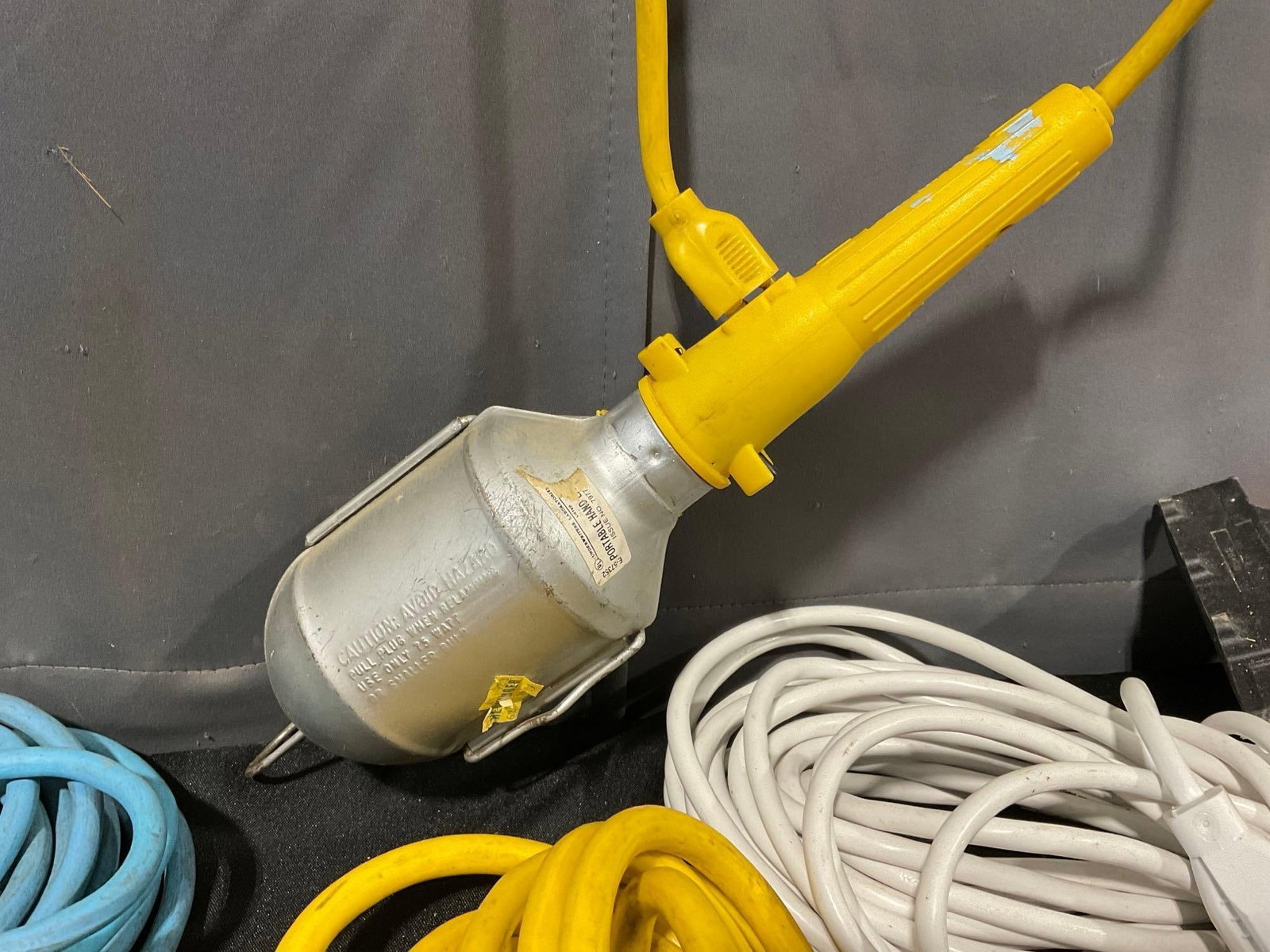Collection of 5 Extension Cords, Work Light, Surge Protector, Splitter & more - 5