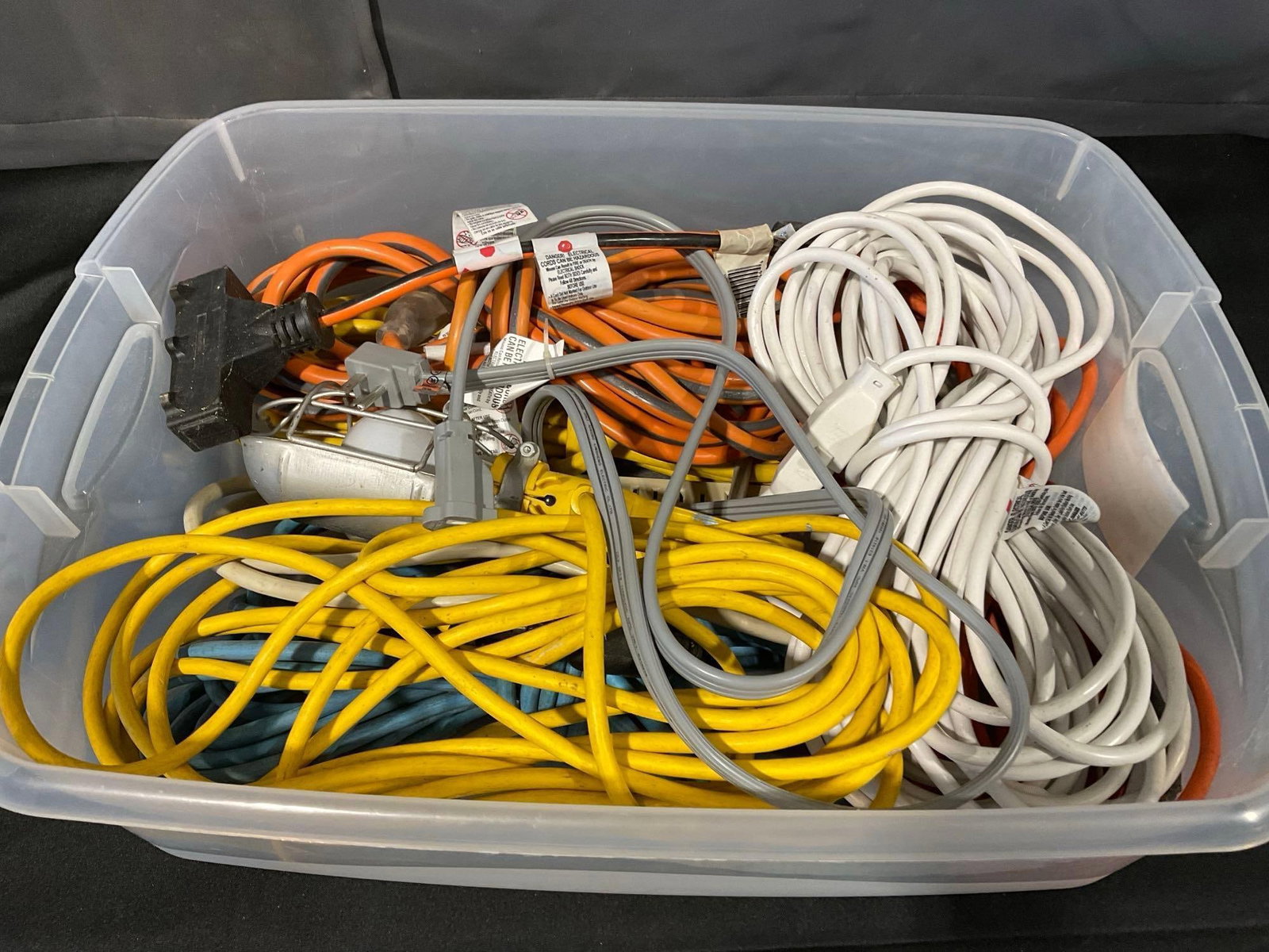 Collection of 5 Extension Cords, Work Light, Surge Protector, Splitter & more - 6