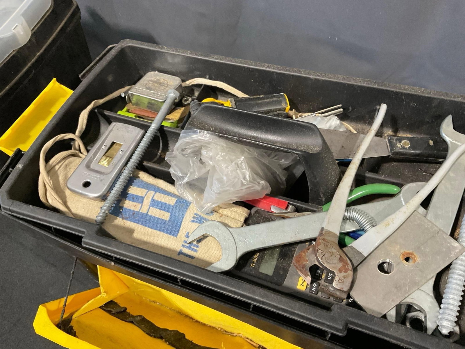 Stanley Mobile Work Center Toolbox, w/variety of tools, 200 foot measuring tape, hatchet & more - 4