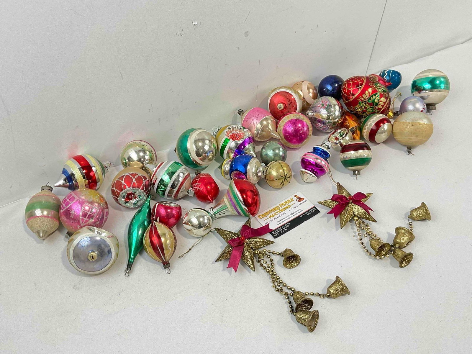 34 pcs Vintage Colorful Glass & Composite Christmas Tree Ornaments. Fair Condition. See pics. - 3