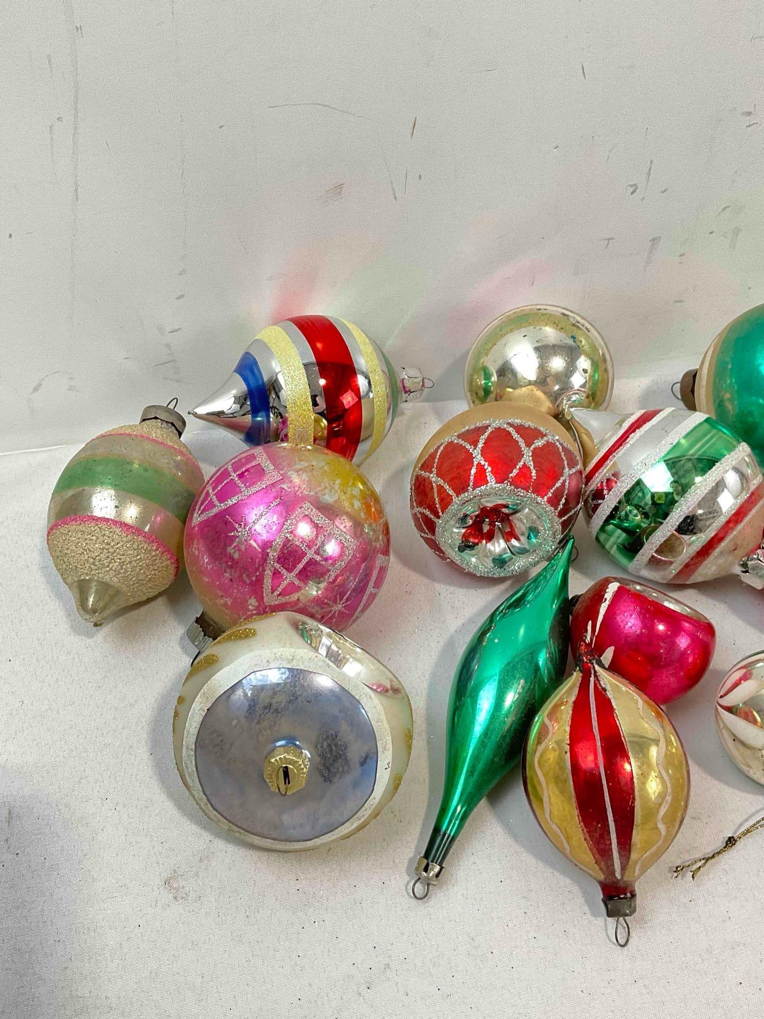 34 pcs Vintage Colorful Glass & Composite Christmas Tree Ornaments. Fair Condition. See pics. - 5