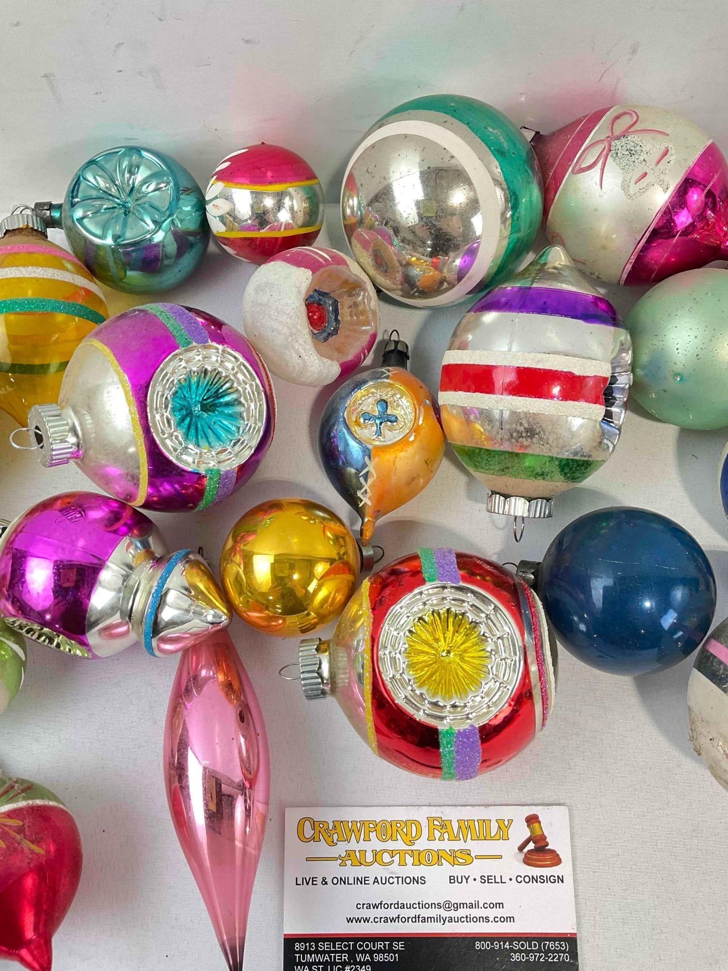 38 pcs Vintage Colorful Glass & Composite Christmas Tree Ornaments. Fair Condition. See pics. - 4