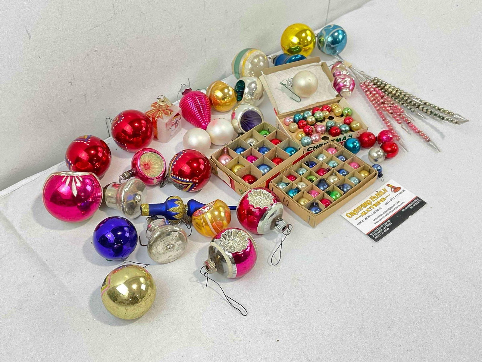 30+ pcs Vintage Colorful Glass Christmas Tree Ornament Collection. Fair Condition. See pics. - 2