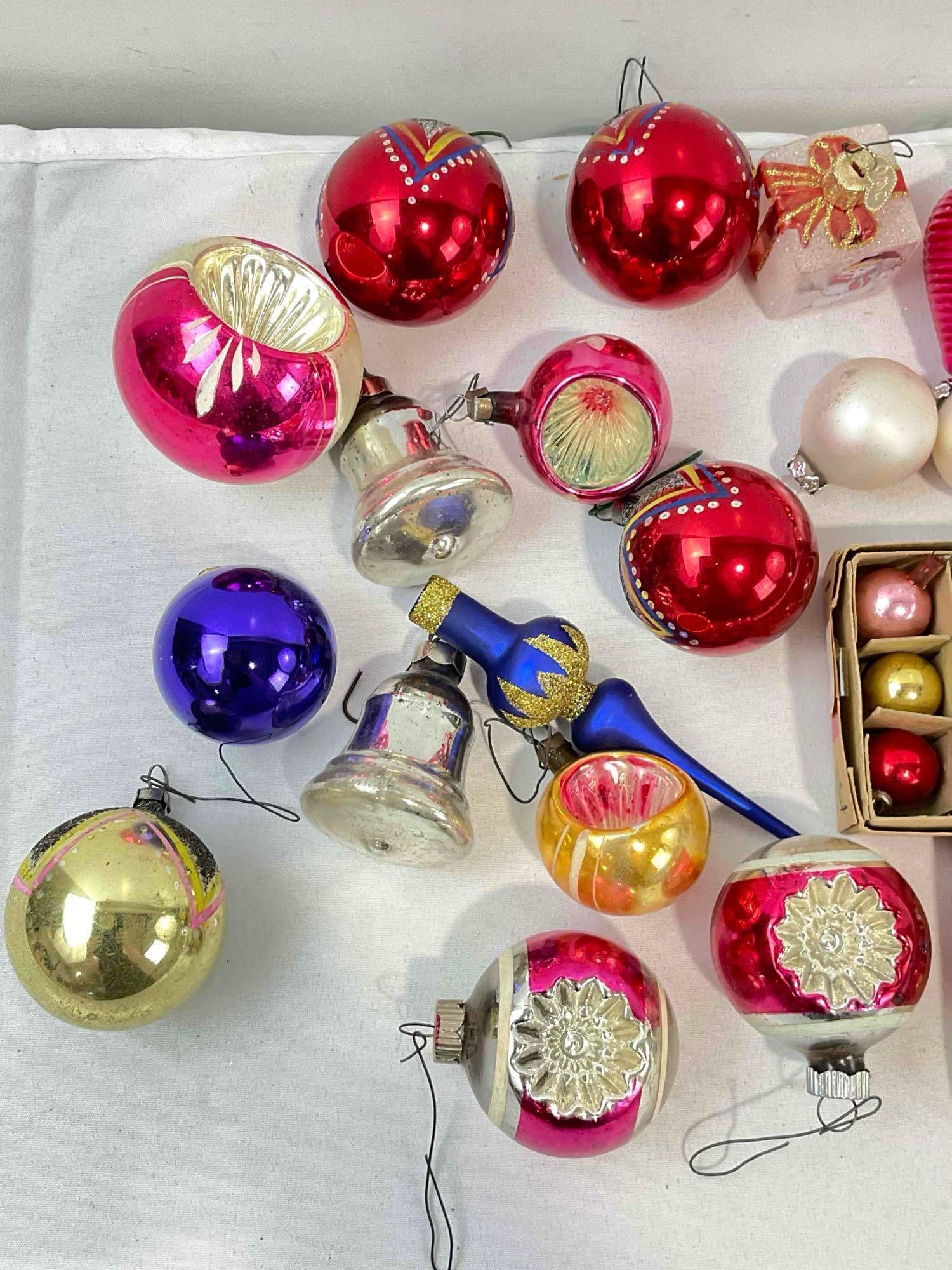 30+ pcs Vintage Colorful Glass Christmas Tree Ornament Collection. Fair Condition. See pics. - 4