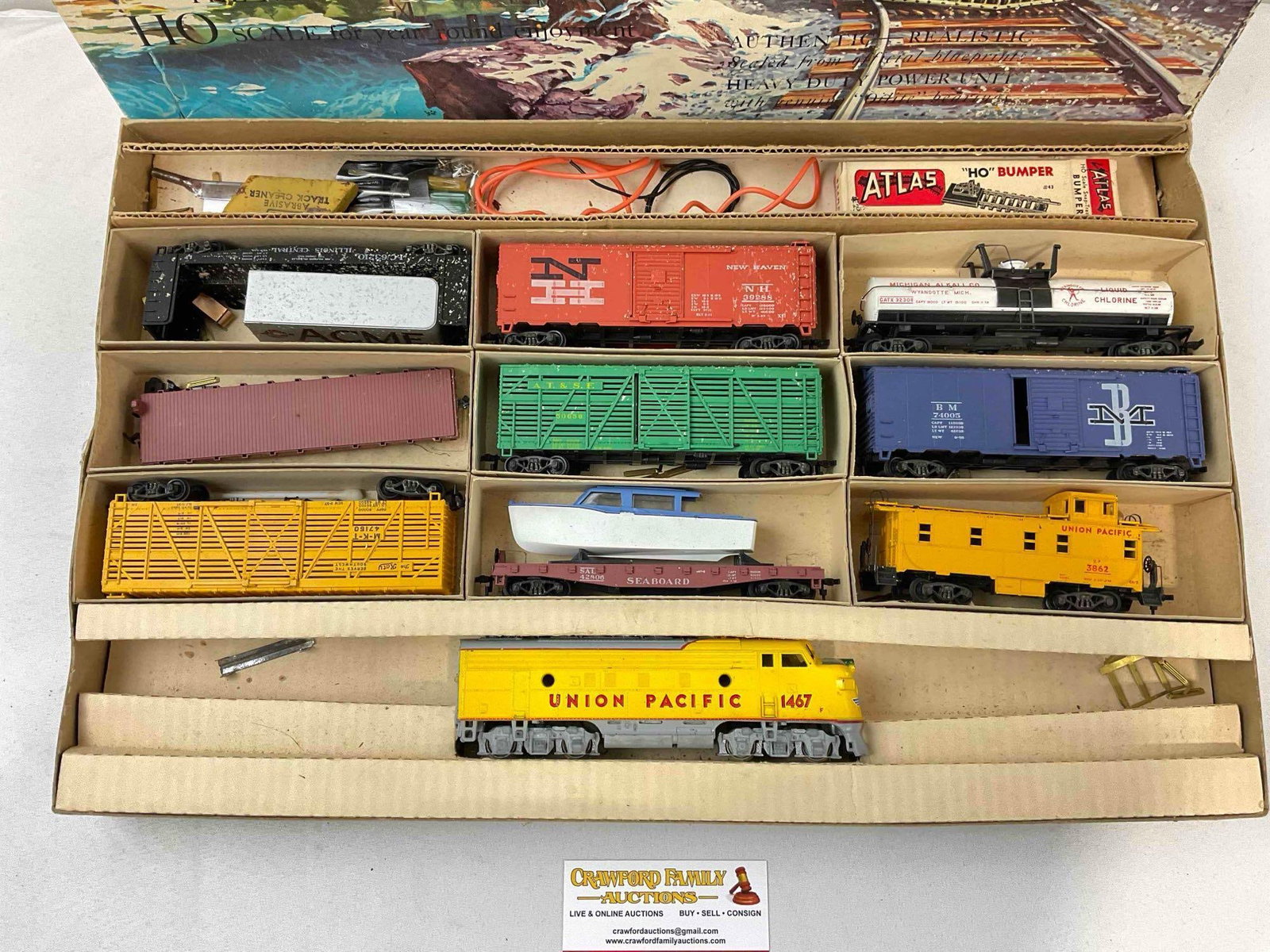 Vintage Athearn H. O. Gauge Model Train Car Set in Original Box. Fair Condition. See pics. - 4